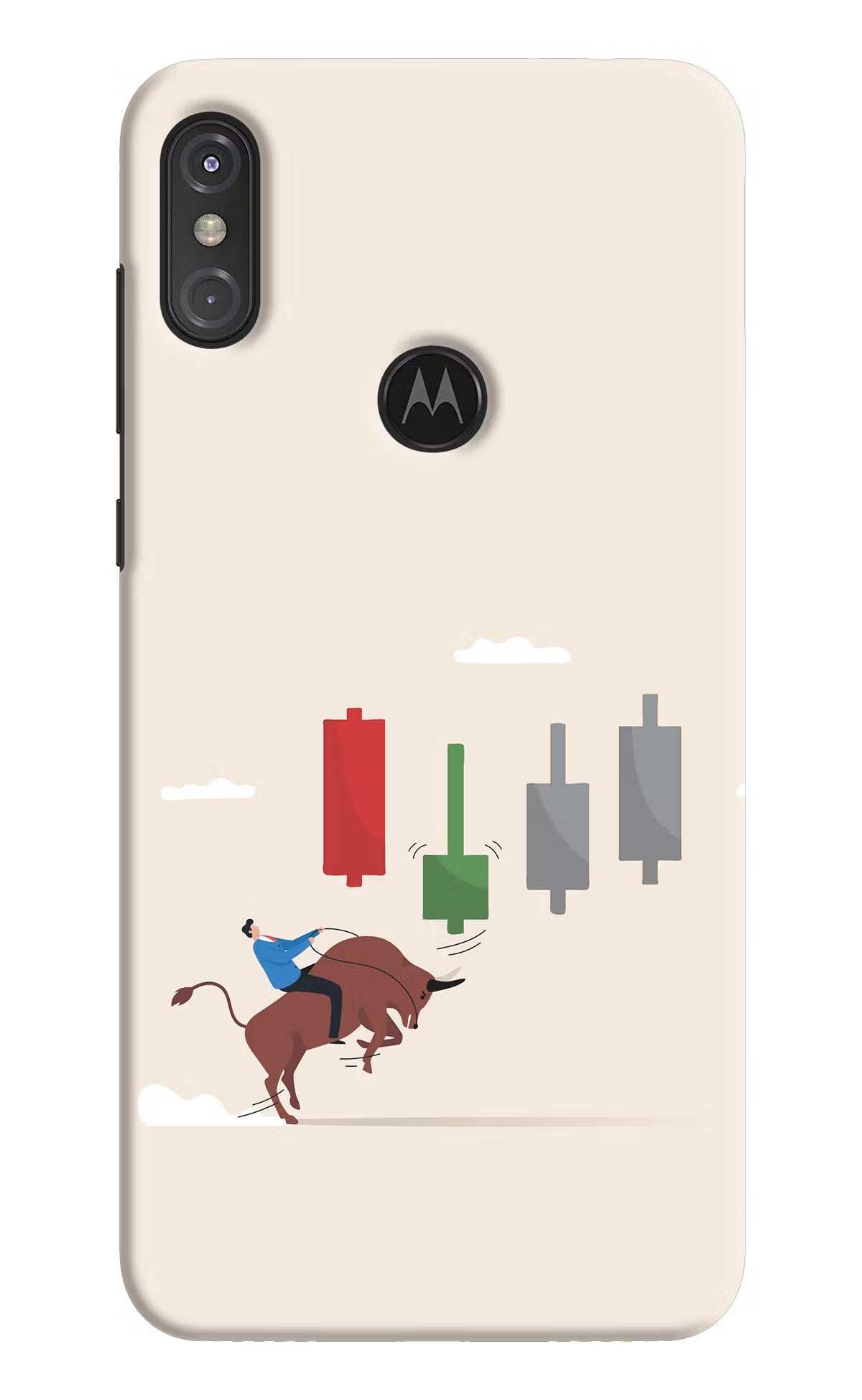 Bull Trading Momentum Moto One Power Back Cover - Bull Trading Momentum Moto One Power Hard Case Back Cover by Casekaro Bull Trading Momentum Moto One Power Hard Case Back Cover by Casekaro