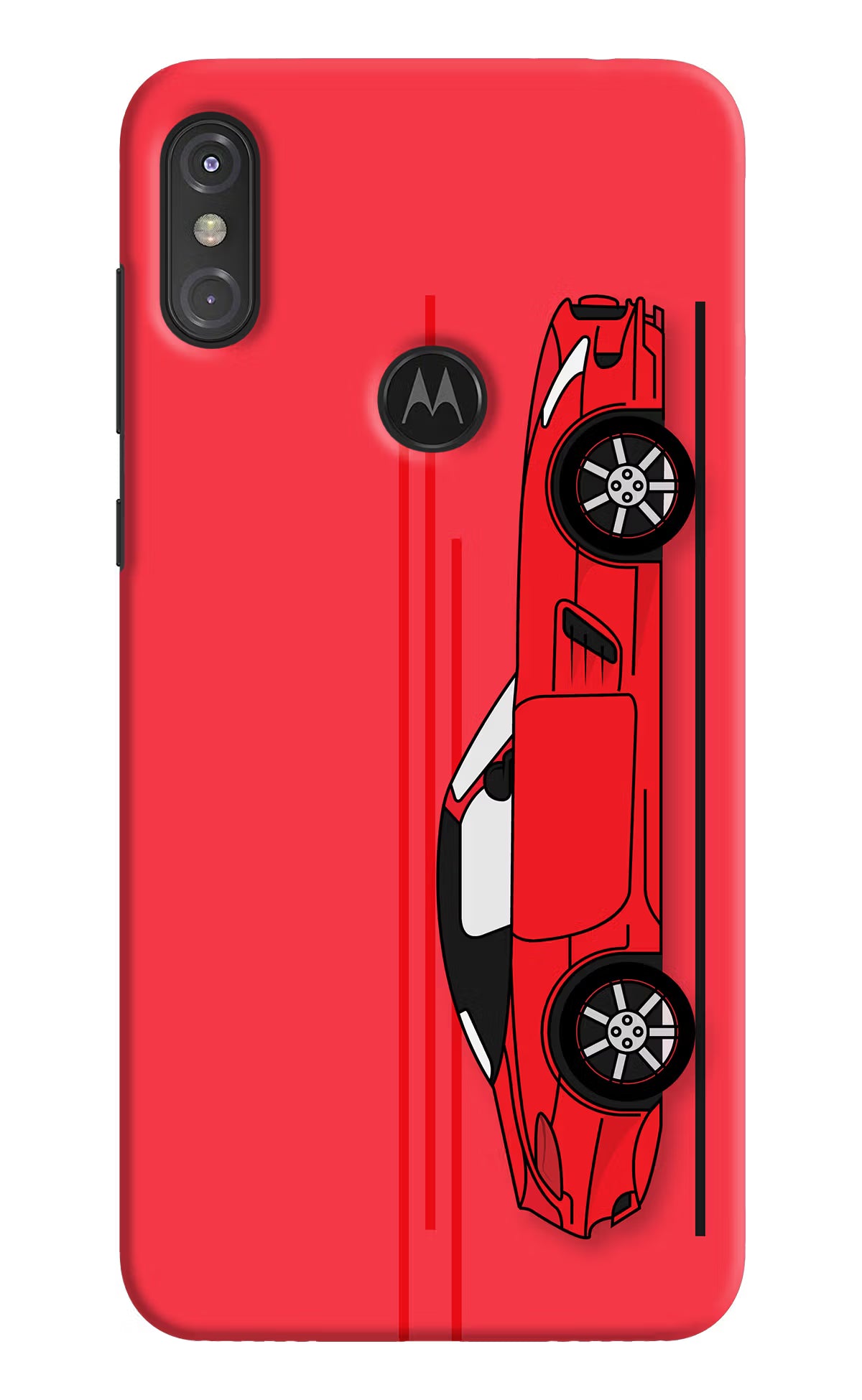 Red Velocity Moto One Power Back Cover - Red Velocity Moto One Power Hard Case Back Cover by Casekaro Red Velocity Moto One Power Hard Case Back Cover by Casekaro