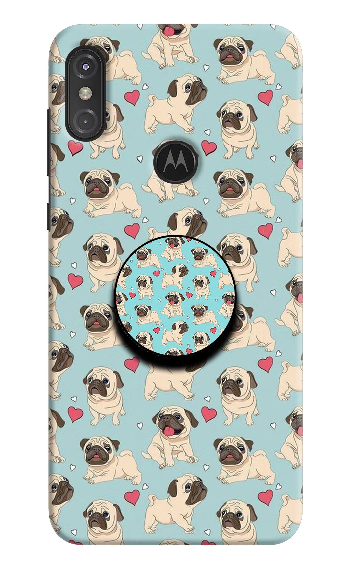 Pug Dog Moto One Power Pop Case - Pug Dog Moto One Power Pop Case by Casekaro Pug Dog Moto One Power Pop Case by Casekaro