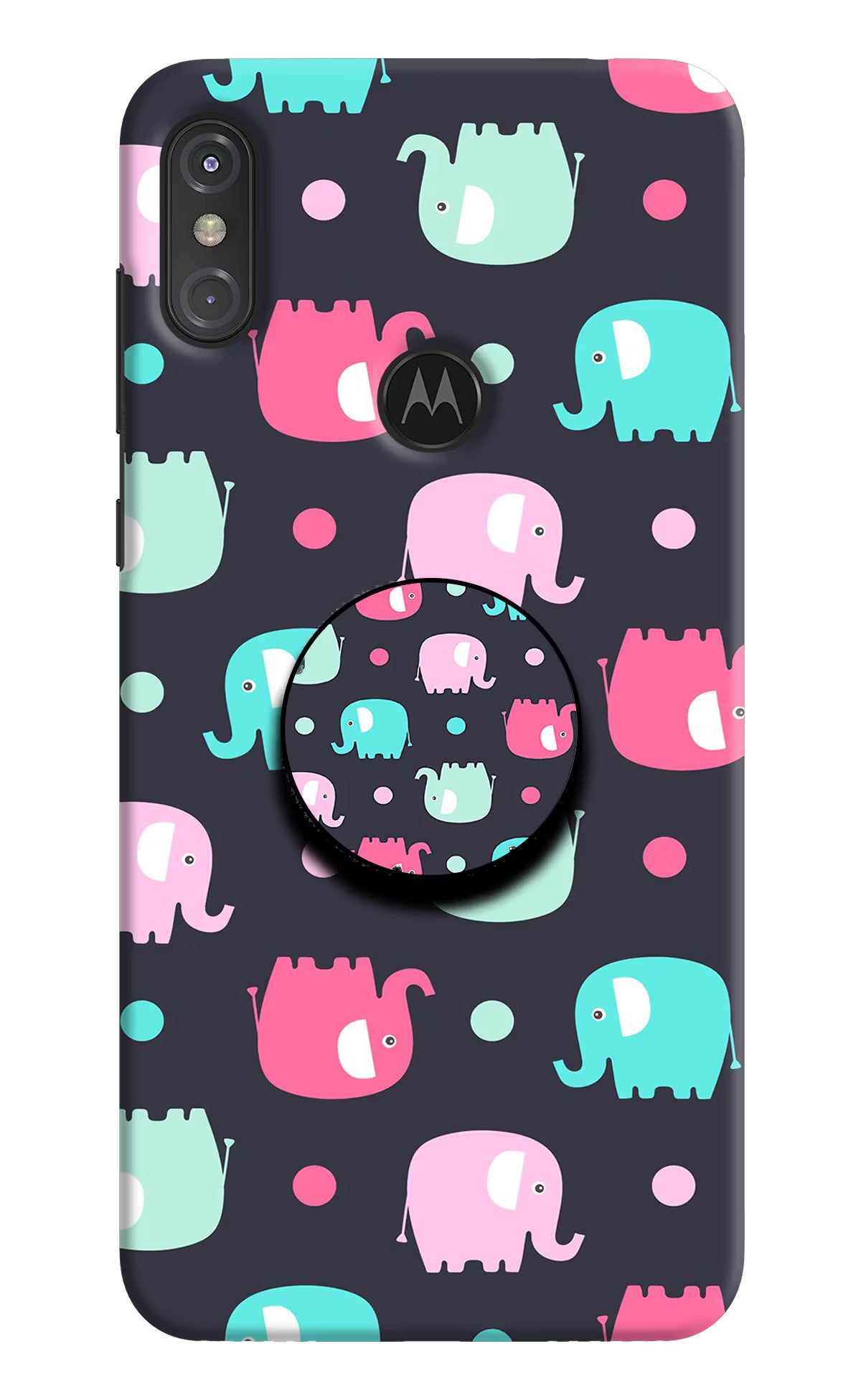 Baby Elephants Moto One Power Pop Case - Baby Elephants Moto One Power Pop Case by Casekaro Baby Elephants Moto One Power Pop Case by Casekaro