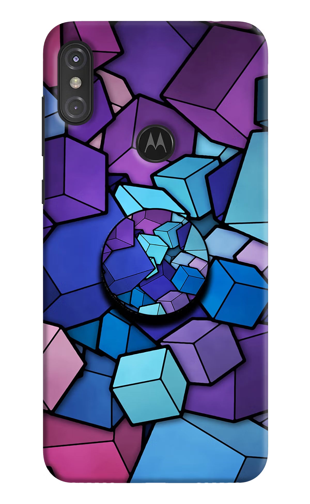 Cubic Abstract Moto One Power Pop Case - Cubic Abstract Moto One Power Pop Case by Casekaro Cubic Abstract Moto One Power Pop Case by Casekaro