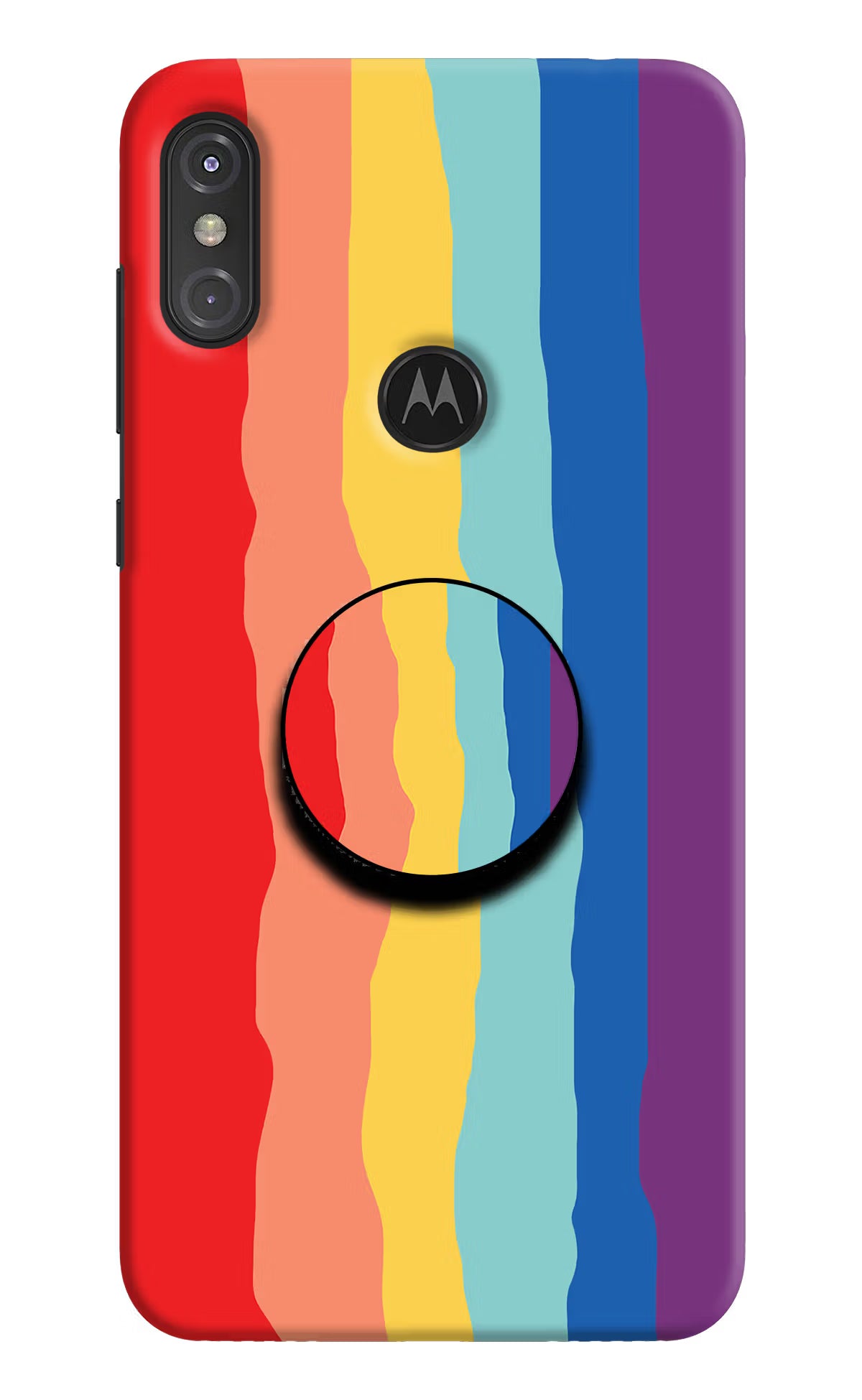Rainbow Moto One Power Pop Case - Rainbow Moto One Power Pop Case by Casekaro Rainbow Moto One Power Pop Case by Casekaro