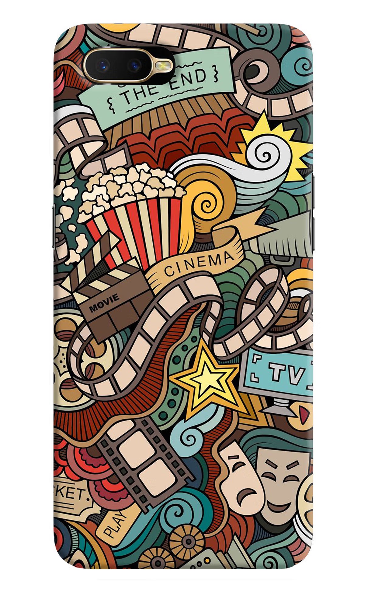 Cinema Abstract Oppo K1 Back Cover - Cinema Abstract Oppo K1 Hard Case Back Cover by Casekaro Cinema Abstract Oppo K1 Hard Case Back Cover by Casekaro