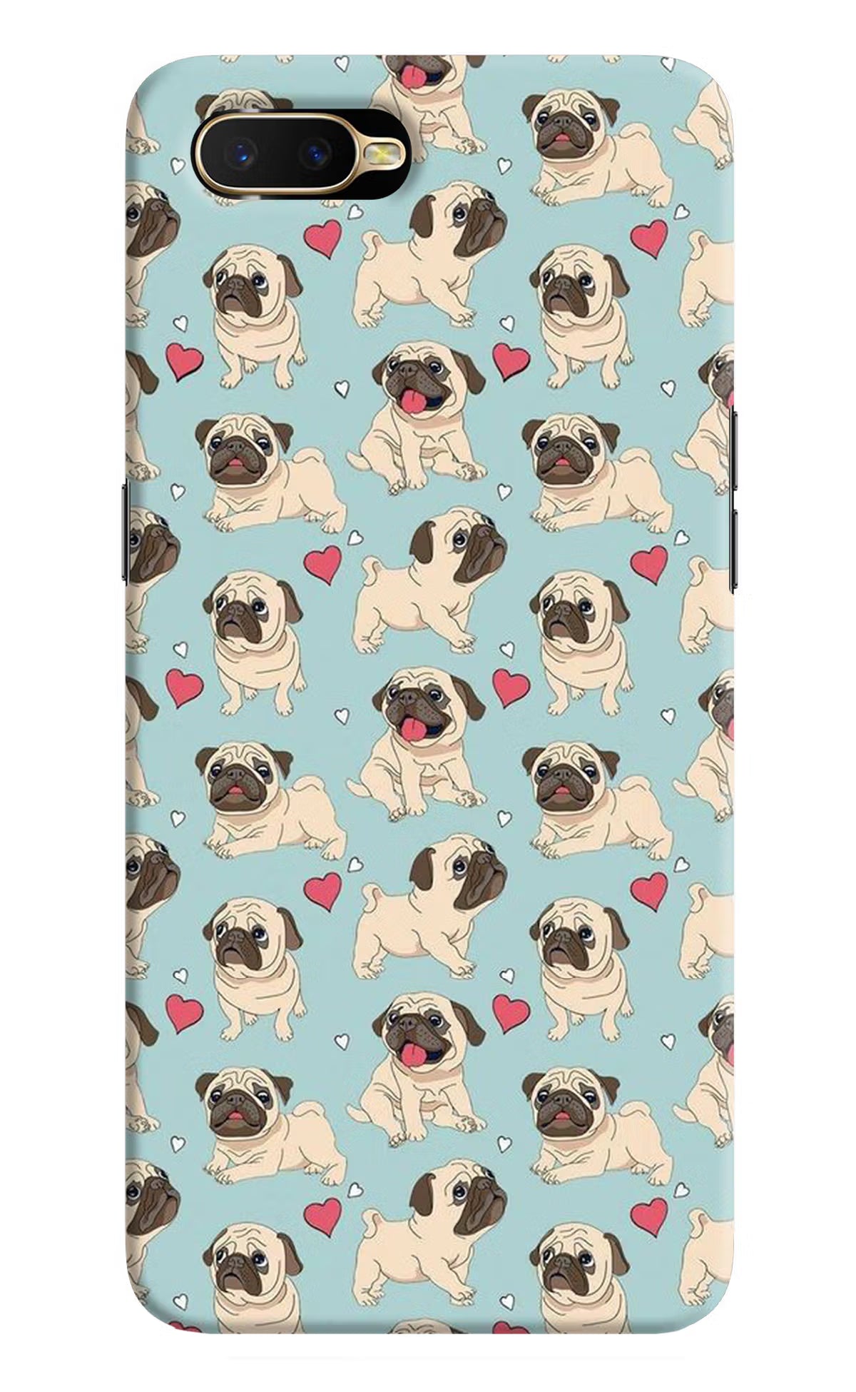 Pug Dog Oppo K1 Back Cover - Pug Dog Oppo K1 Hard Case Back Cover by Casekaro Pug Dog Oppo K1 Hard Case Back Cover by Casekaro