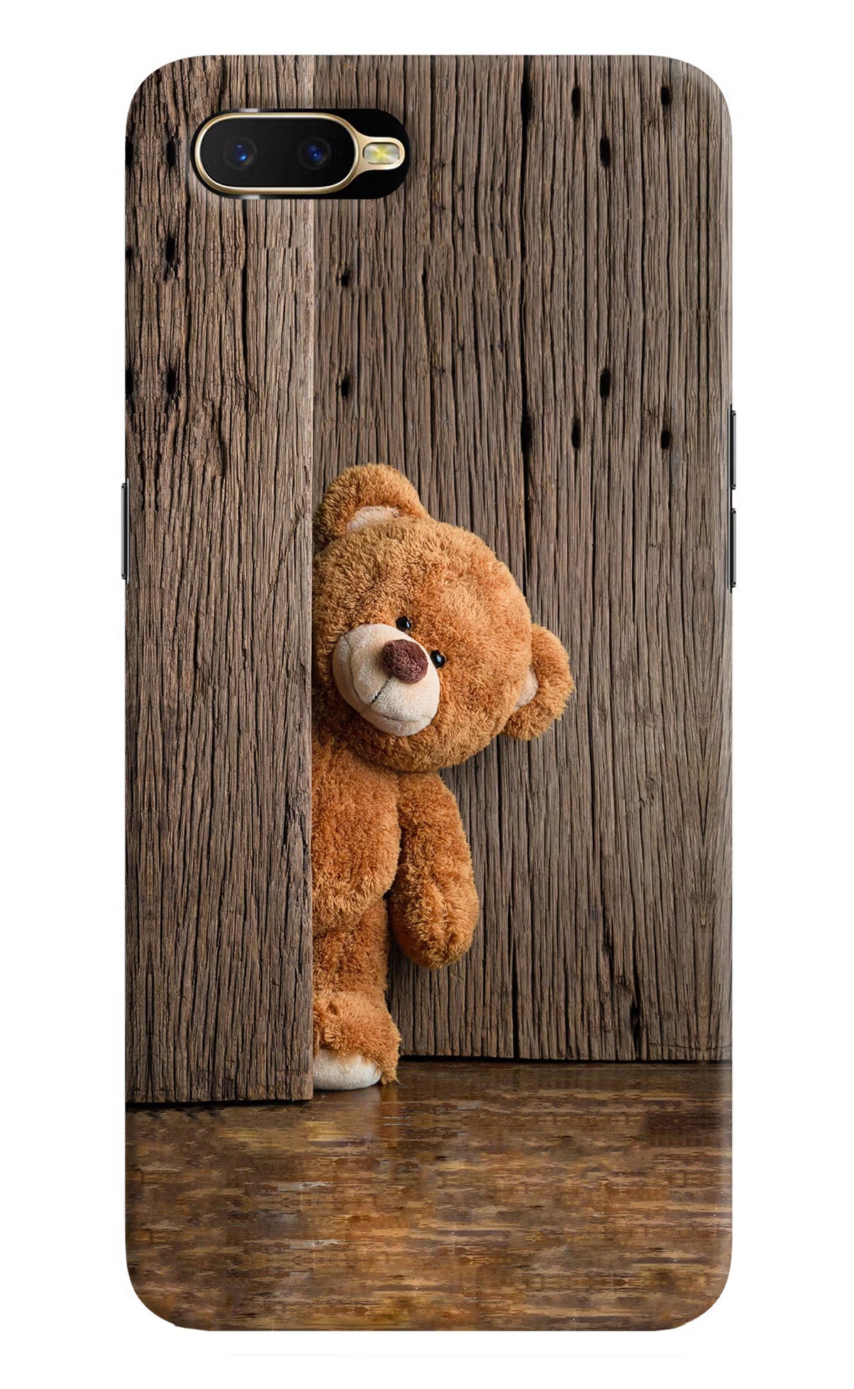 Teddy Wooden Oppo K1 Back Cover - Teddy Wooden Oppo K1 Hard Case Back Cover by Casekaro Teddy Wooden Oppo K1 Hard Case Back Cover by Casekaro
