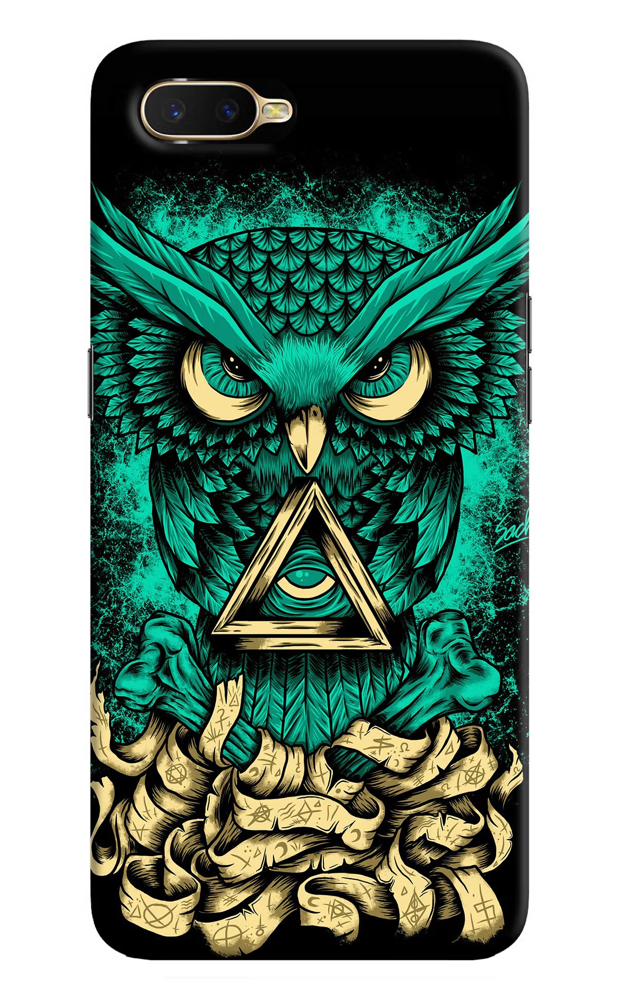 Green Owl Oppo K1 Back Cover - Green Owl Oppo K1 Hard Case Back Cover by Casekaro Green Owl Oppo K1 Hard Case Back Cover by Casekaro