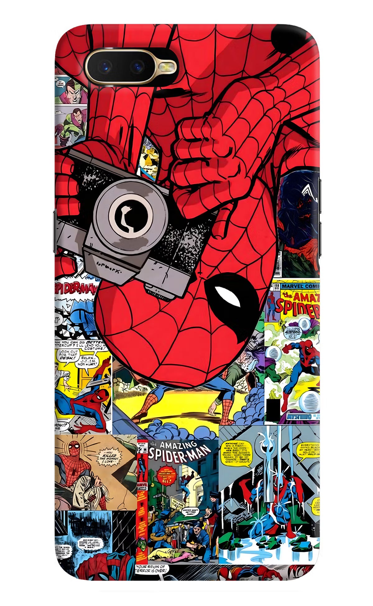 Spider Man Oppo K1 Back Cover - Spider Man Oppo K1 Hard Case Back Cover by Casekaro Spider Man Oppo K1 Hard Case Back Cover by Casekaro