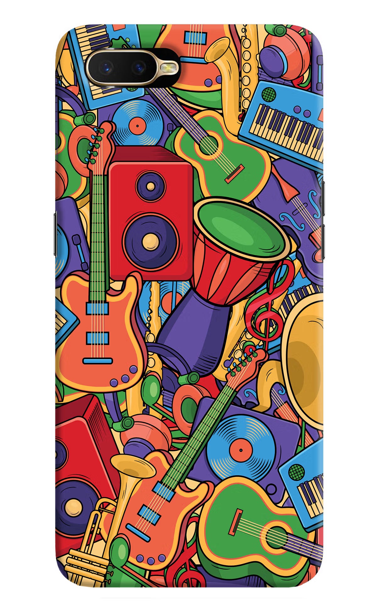 Music Instrument Doodle Oppo K1 Back Cover - Music Instrument Doodle Oppo K1 Hard Case Back Cover by Casekaro Music Instrument Doodle Oppo K1 Hard Case Back Cover by Casekaro