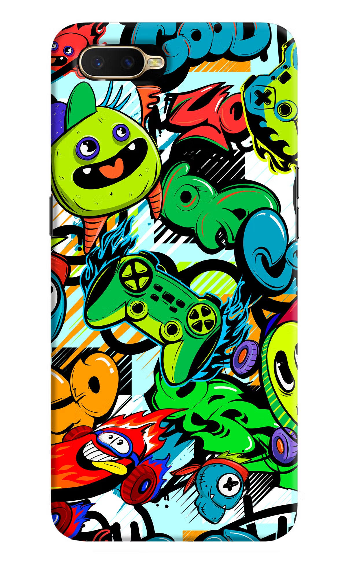 Game Doodle Oppo K1 Back Cover - Game Doodle Oppo K1 Hard Case Back Cover by Casekaro Game Doodle Oppo K1 Hard Case Back Cover by Casekaro