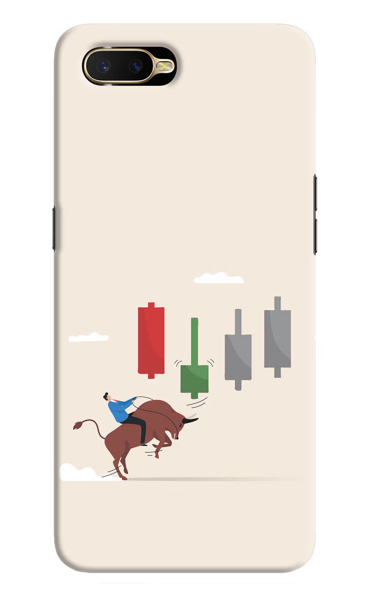 Bull Trading Momentum Oppo K1 Back Cover - Bull Trading Momentum Oppo K1 Hard Case Back Cover by Casekaro Bull Trading Momentum Oppo K1 Hard Case Back Cover by Casekaro