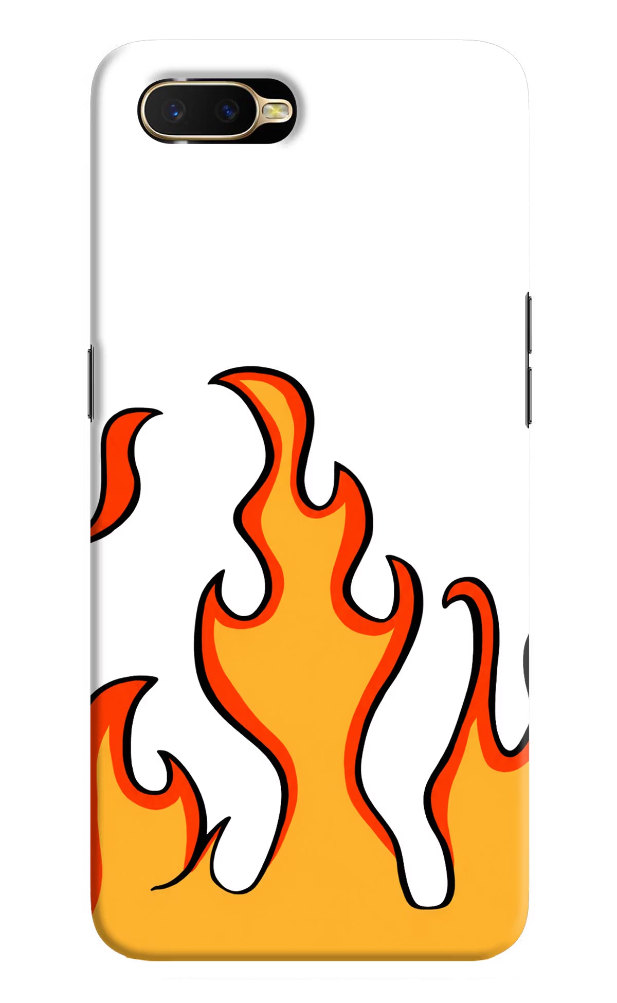 Fired Up – White Oppo K1 Back Cover - Fired Up – White Oppo K1 Hard Case Back Cover by Casekaro Fired Up – White Oppo K1 Hard Case Back Cover by Casekaro