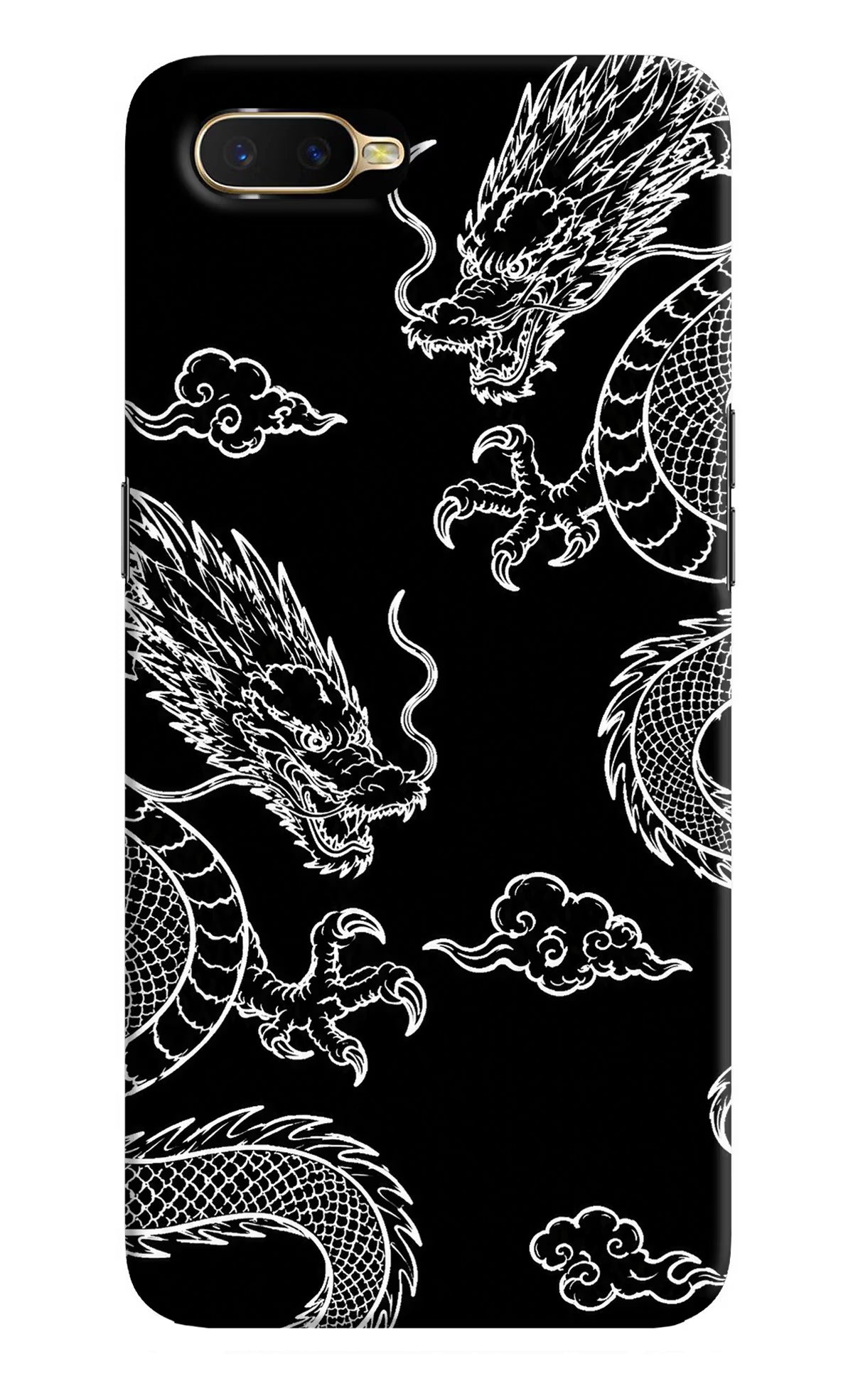 Twin Dragons Oppo K1 Back Cover - Twin Dragons Oppo K1 Hard Case Back Cover by Casekaro Twin Dragons Oppo K1 Hard Case Back Cover by Casekaro