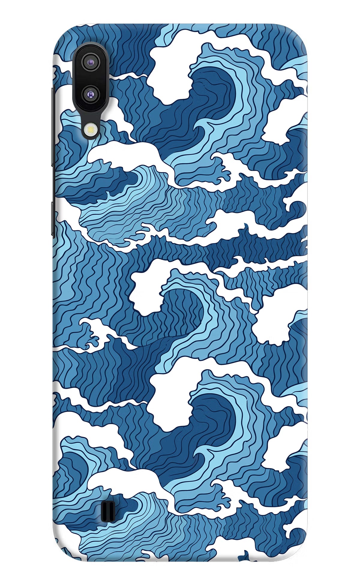 Blue Waves Samsung M10 Back Cover - Blue Waves Samsung M10 Hard Case Back Cover by Casekaro Blue Waves Samsung M10 Hard Case Back Cover by Casekaro