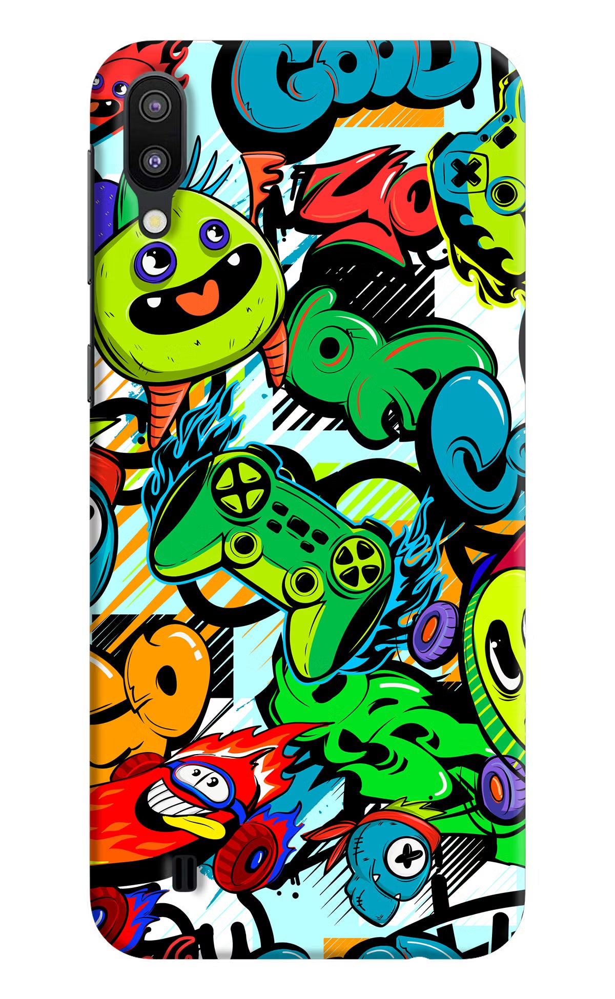 Game Doodle Samsung M10 Back Cover - Game Doodle Samsung M10 Hard Case Back Cover by Casekaro Game Doodle Samsung M10 Hard Case Back Cover by Casekaro