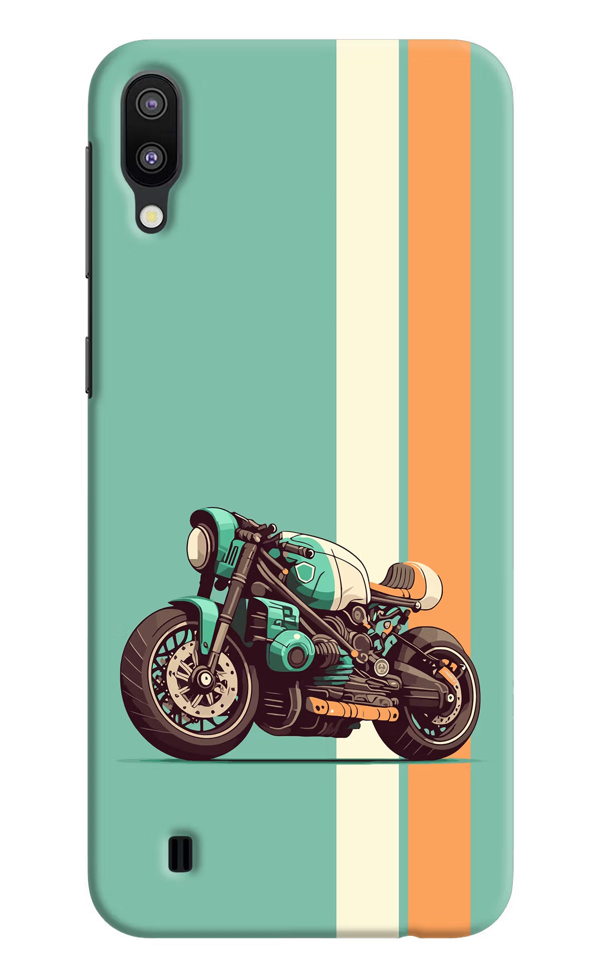 Striped Moto Drift Samsung M10 Back Cover - Striped Moto Drift Samsung M10 Hard Case Back Cover by Casekaro Striped Moto Drift Samsung M10 Hard Case Back Cover by Casekaro