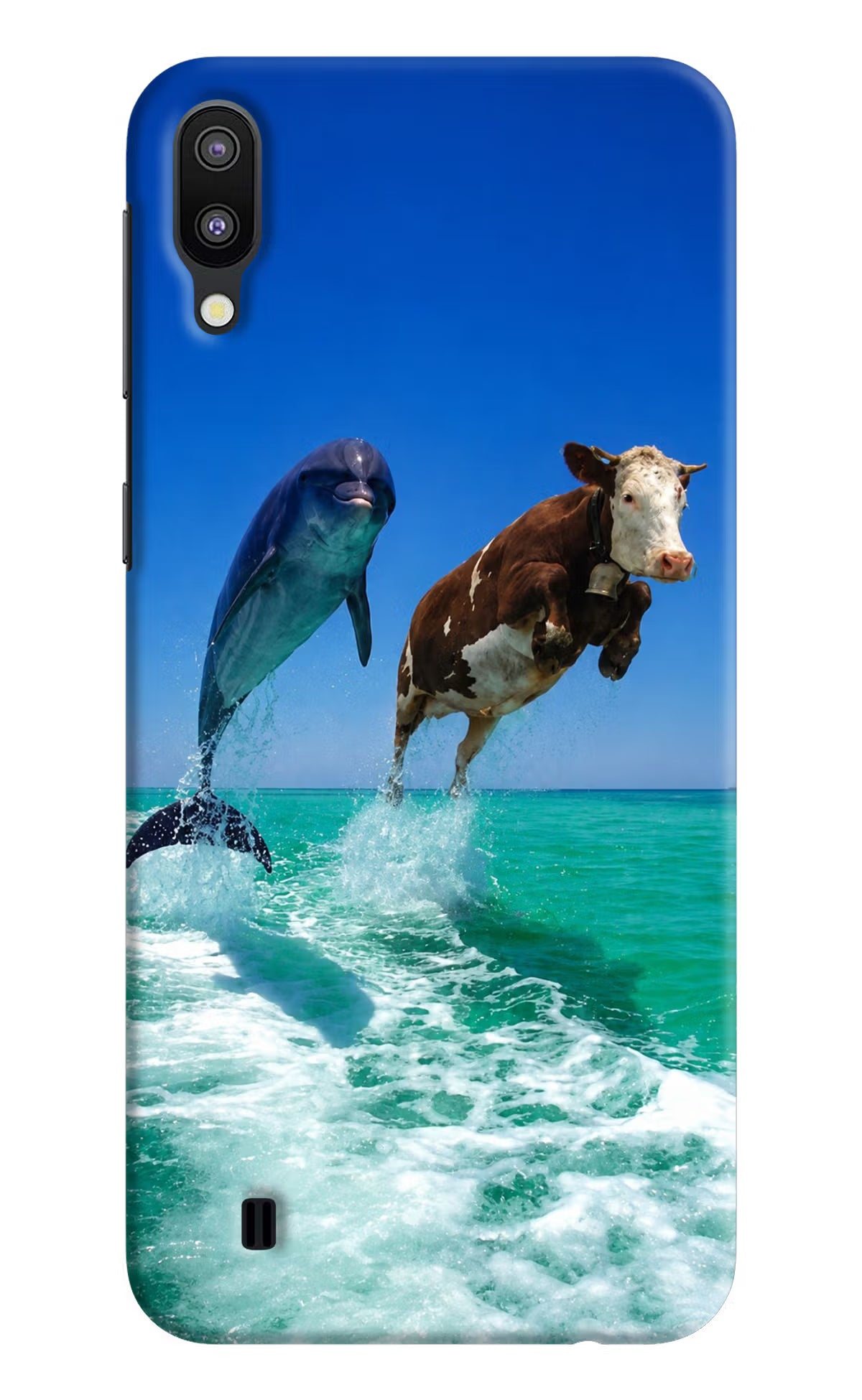 Dolphin vs Cow Samsung M10 Back Cover - Dolphin vs Cow Samsung M10 Back Cover Dolphin vs Cow Samsung M10 Back Cover