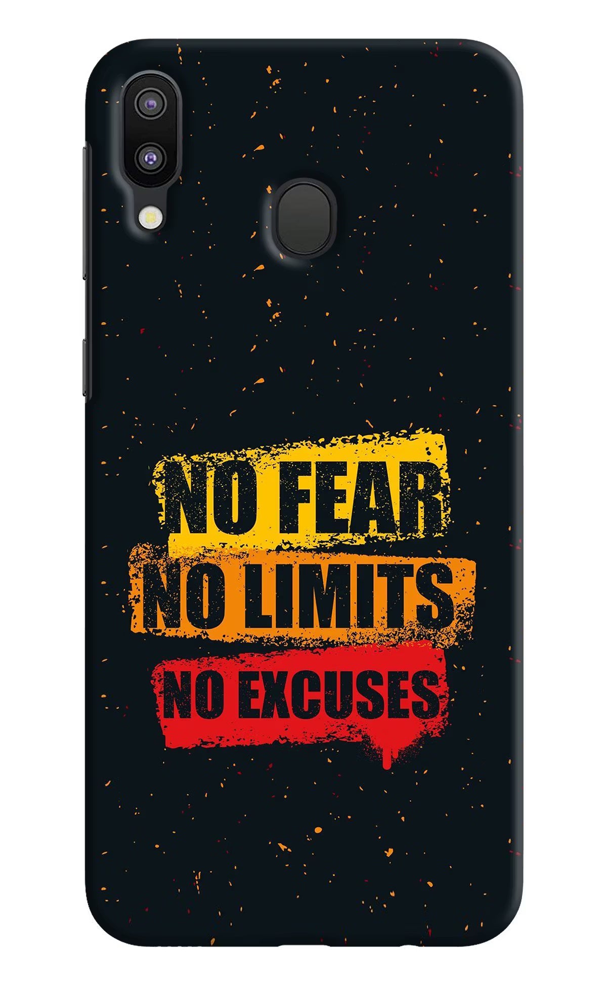 No Fear No Limits No Excuse Samsung M20 Back Cover - No Fear No Limits No Excuse Samsung M20 Hard Case Back Cover by Casekaro No Fear No Limits No Excuse Samsung M20 Hard Case Back Cover by Casekaro