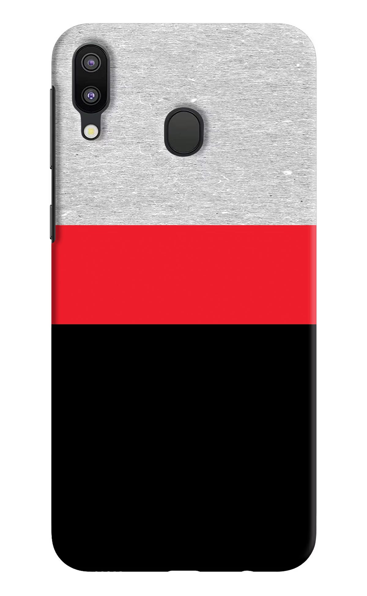 Tri Color Pattern Samsung M20 Back Cover - Tri Color Pattern Samsung M20 Hard Case Back Cover by Casekaro Tri Color Pattern Samsung M20 Hard Case Back Cover by Casekaro