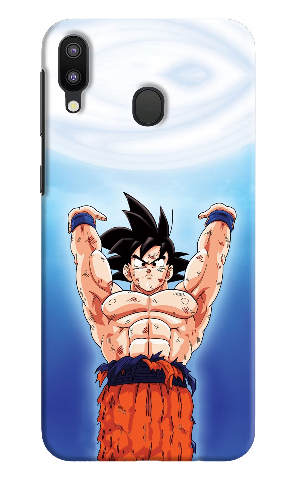 Goku Power Samsung M20 Back Cover - Goku Power Samsung M20 Hard Case Back Cover by Casekaro Goku Power Samsung M20 Hard Case Back Cover by Casekaro