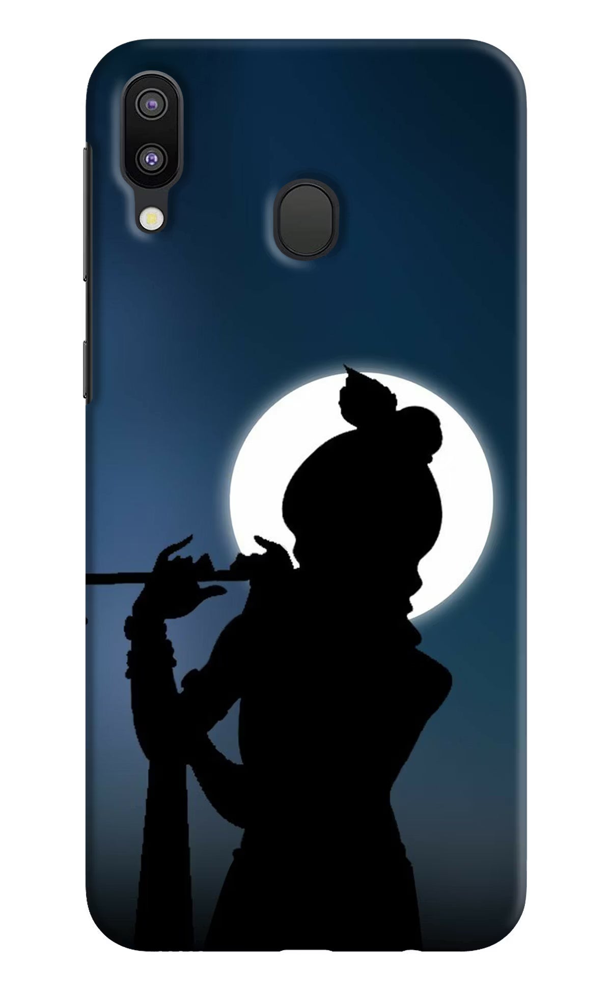 Shri Krishna Silhouette Samsung M20 Back Cover - Shri Krishna Silhouette Samsung M20 Hard Case Back Cover by Casekaro Shri Krishna Silhouette Samsung M20 Hard Case Back Cover by Casekaro