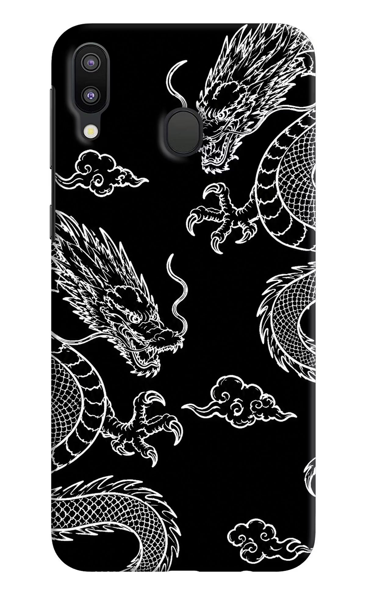 Twin Dragons Samsung M20 Back Cover - Twin Dragons Samsung M20 Hard Case Back Cover by Casekaro Twin Dragons Samsung M20 Hard Case Back Cover by Casekaro