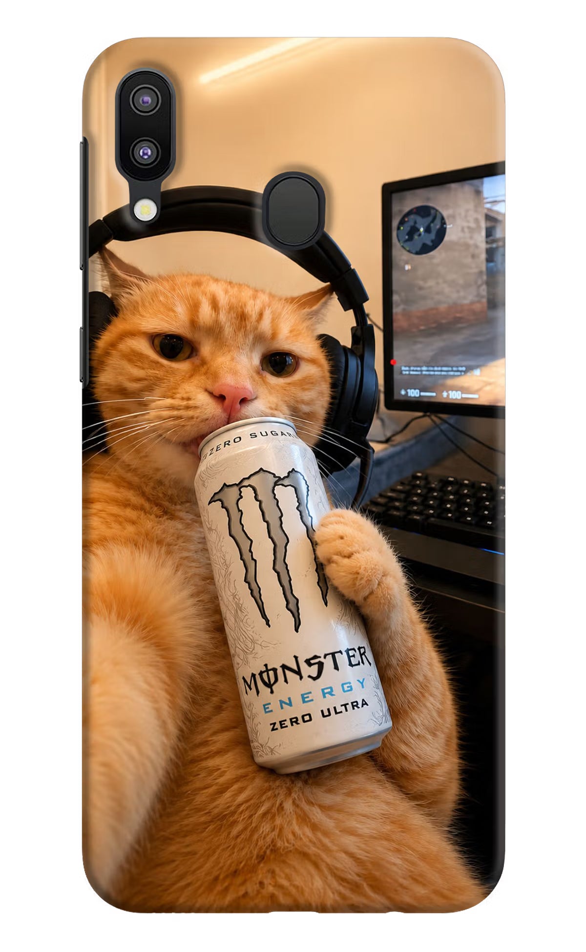 Gamer Cat Energy Samsung M20 Back Cover - Gamer Cat Energy Samsung M20 Back Cover Gamer Cat Energy Samsung M20 Back Cover