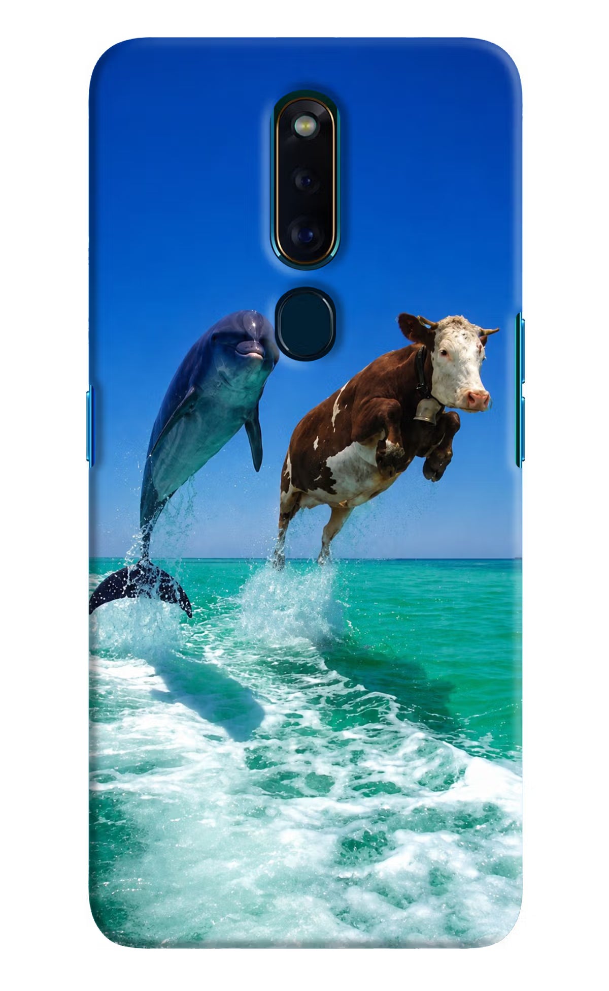 Dolphin vs Cow Oppo F11 Pro Back Cover - Dolphin vs Cow Oppo F11 Pro Back Cover Dolphin vs Cow Oppo F11 Pro Back Cover