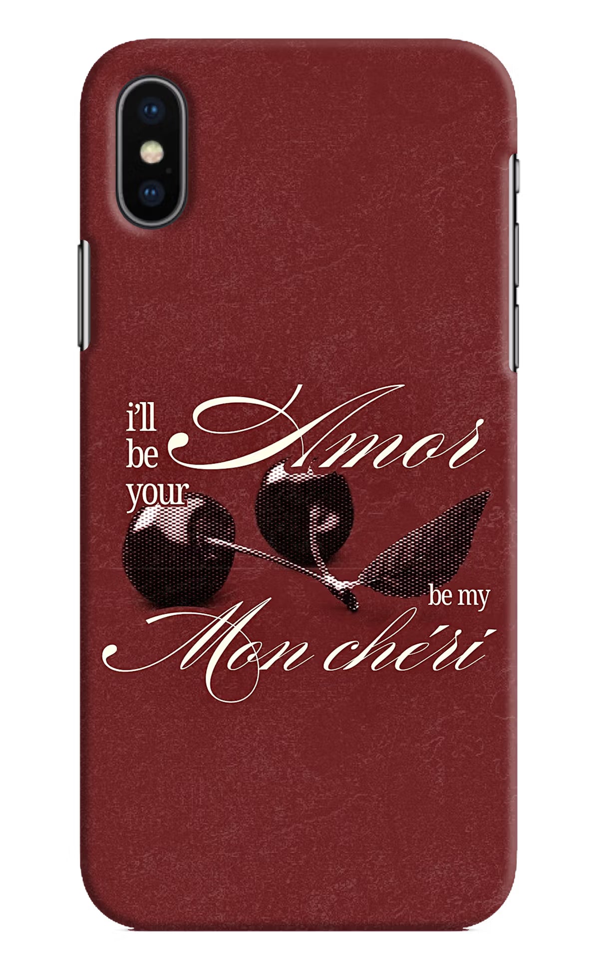 Velvet Cherry iPhone XS Back Cover - Velvet Cherry iPhone XS Back Cover Velvet Cherry iPhone XS Back Cover