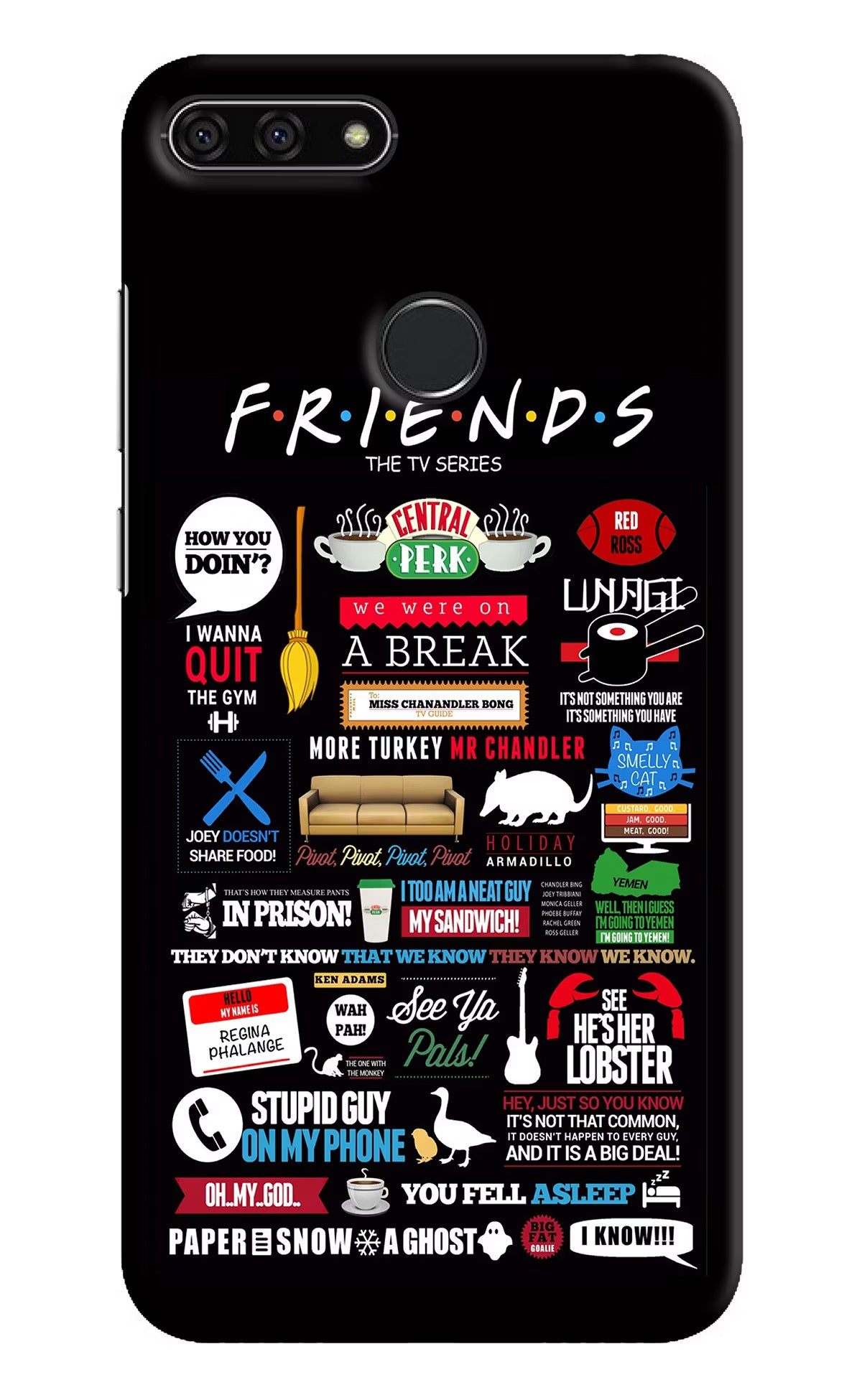 FRIENDS Honor 7A Back Cover - FRIENDS Honor 7A Hard Case Back Cover by Casekaro FRIENDS Honor 7A Hard Case Back Cover by Casekaro