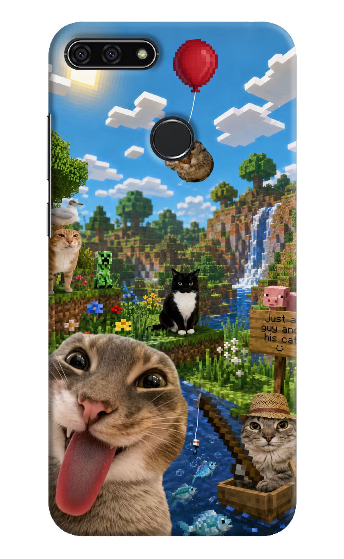 Minecraft Cat Chaos Honor 7A Back Cover - Minecraft Cat Chaos Honor 7A Back Cover Minecraft Cat Chaos Honor 7A Back Cover