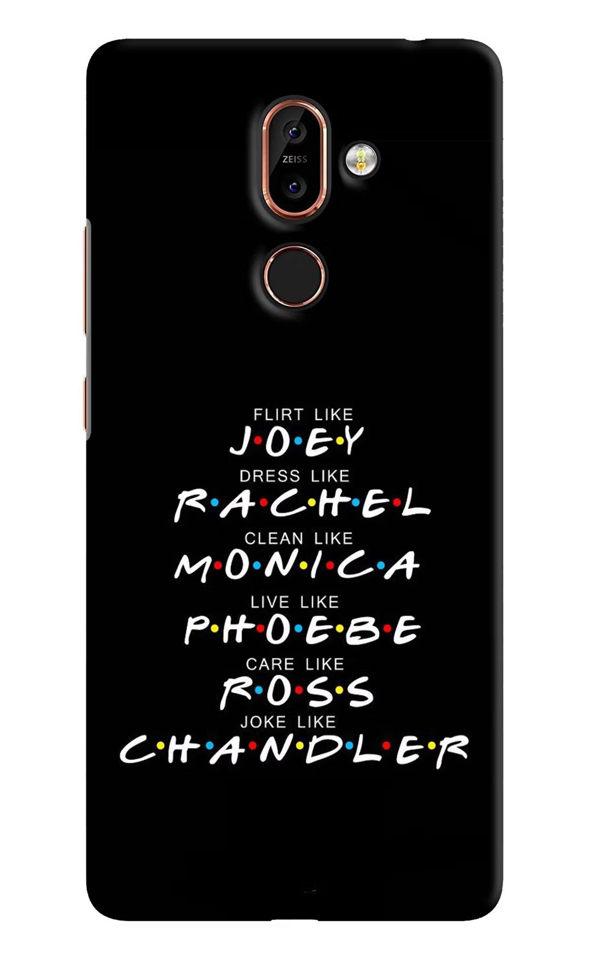 FRIENDS Character Nokia 7 Plus Back Cover - FRIENDS Character Nokia 7 Plus Hard Case Back Cover by Casekaro FRIENDS Character Nokia 7 Plus Hard Case Back Cover by Casekaro