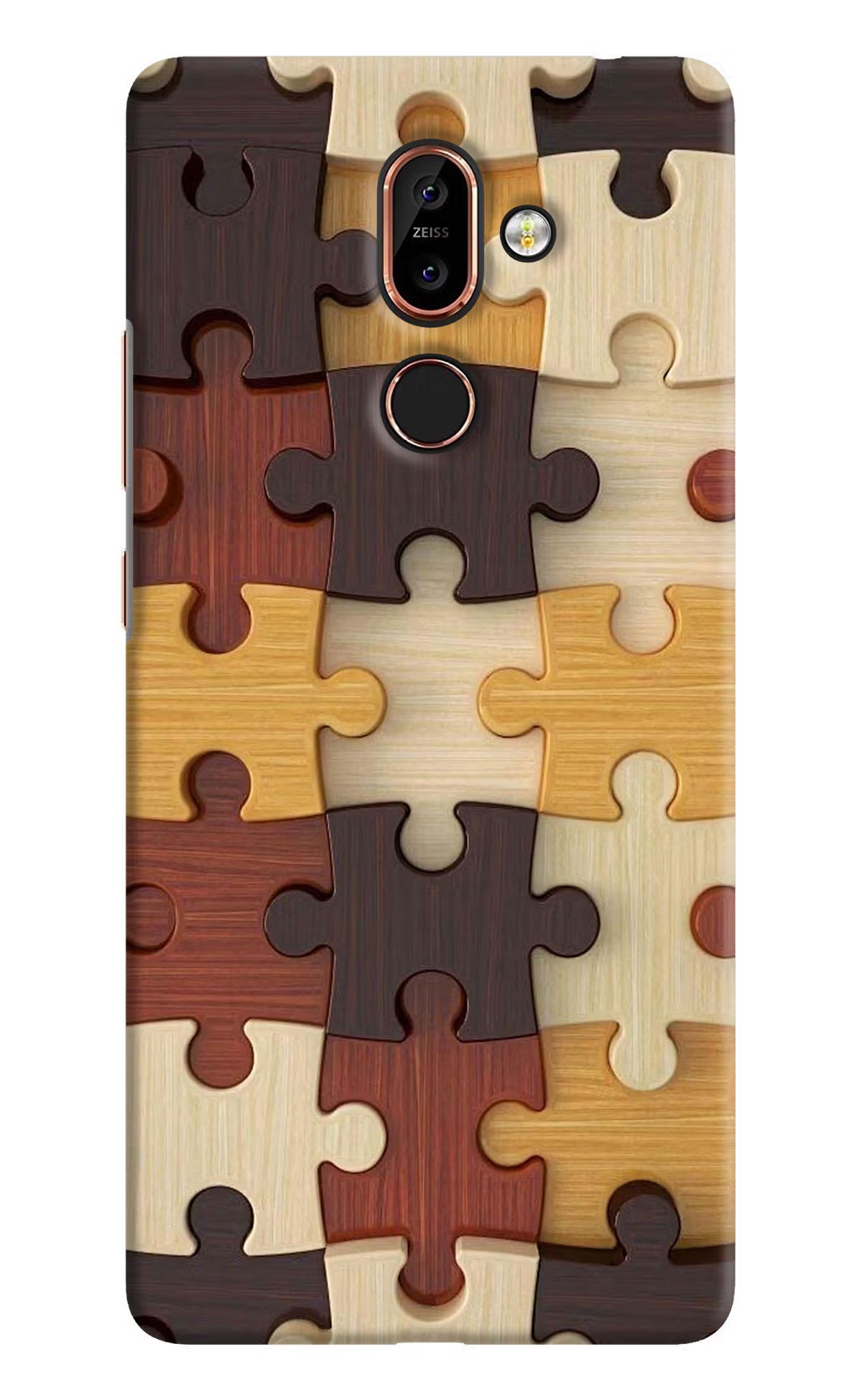 Wooden Puzzle Nokia 7 Plus Back Cover - Wooden Puzzle Nokia 7 Plus Hard Case Back Cover by Casekaro Wooden Puzzle Nokia 7 Plus Hard Case Back Cover by Casekaro