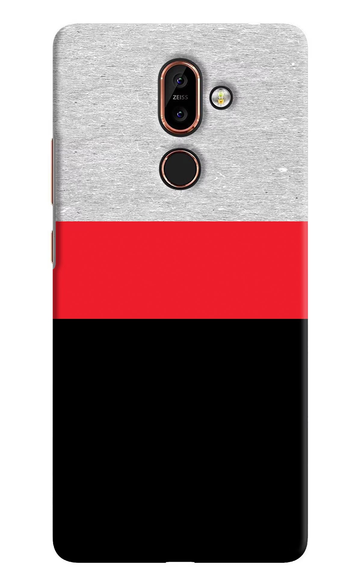 Tri Color Pattern Nokia 7 Plus Back Cover - Tri Color Pattern Nokia 7 Plus Hard Case Back Cover by Casekaro Tri Color Pattern Nokia 7 Plus Hard Case Back Cover by Casekaro