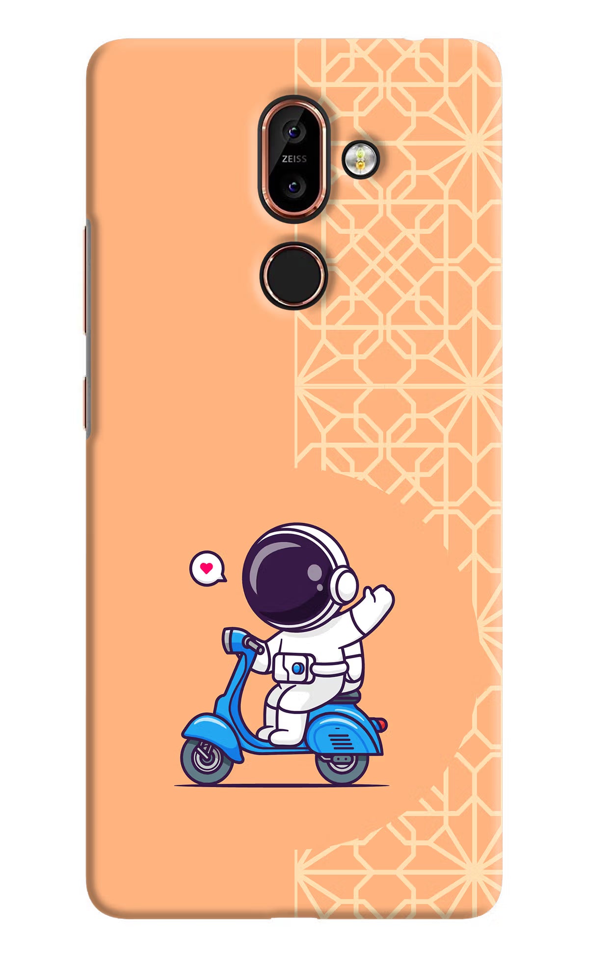 Cute Astronaut Riding Nokia 7 Plus Back Cover - Cute Astronaut Riding Nokia 7 Plus Hard Case Back Cover by Casekaro Cute Astronaut Riding Nokia 7 Plus Hard Case Back Cover by Casekaro