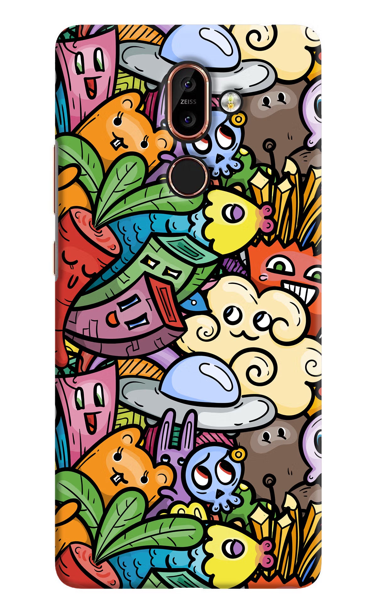 Veggie Doodle Nokia 7 Plus Back Cover - Veggie Doodle Nokia 7 Plus Hard Case Back Cover by Casekaro Veggie Doodle Nokia 7 Plus Hard Case Back Cover by Casekaro