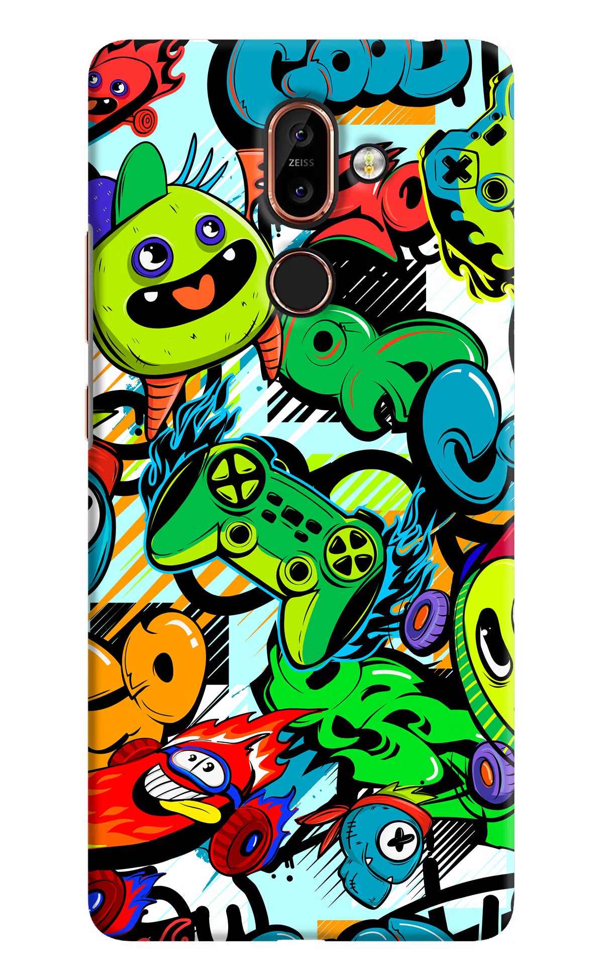Game Doodle Nokia 7 Plus Back Cover - Game Doodle Nokia 7 Plus Hard Case Back Cover by Casekaro Game Doodle Nokia 7 Plus Hard Case Back Cover by Casekaro