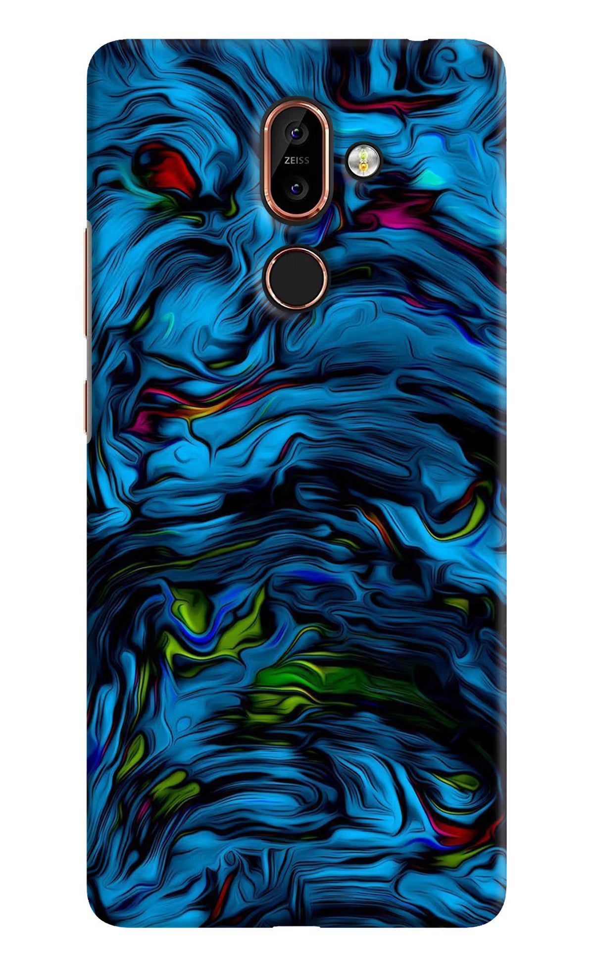 Dark Blue Abstract Nokia 7 Plus Back Cover - Dark Blue Abstract Nokia 7 Plus Hard Case Back Cover by Casekaro Dark Blue Abstract Nokia 7 Plus Hard Case Back Cover by Casekaro