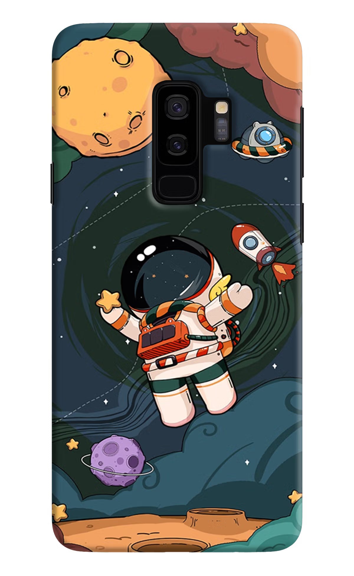 Cartoon Astronaut Samsung S9 Plus Back Cover - Cartoon Astronaut Samsung S9 Plus Hard Case Back Cover by Casekaro Cartoon Astronaut Samsung S9 Plus Hard Case Back Cover by Casekaro