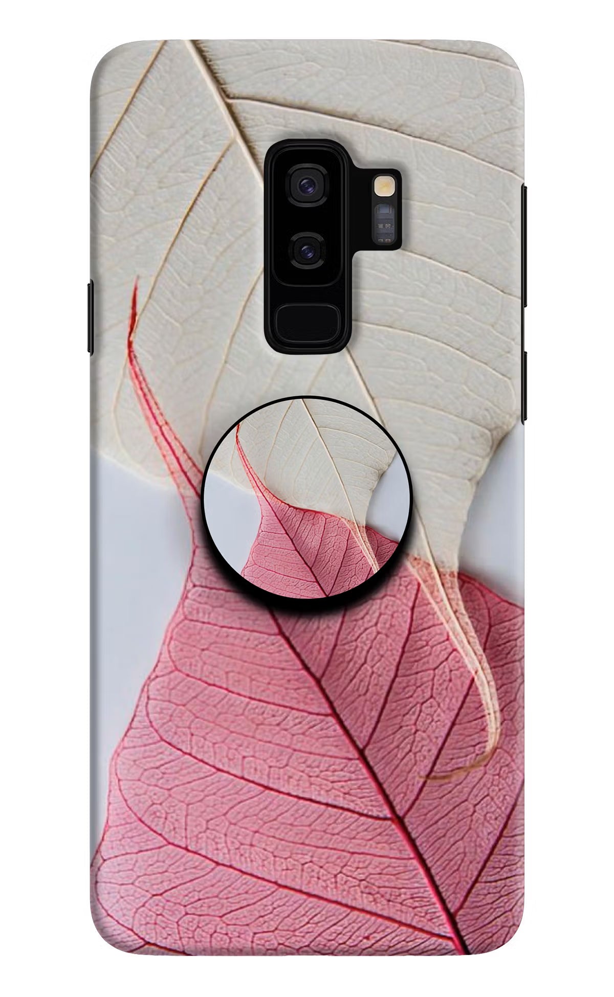 White Pink Leaf Samsung S9 Plus Pop Case - White Pink Leaf Samsung S9 Plus Pop Case by Casekaro White Pink Leaf Samsung S9 Plus Pop Case by Casekaro