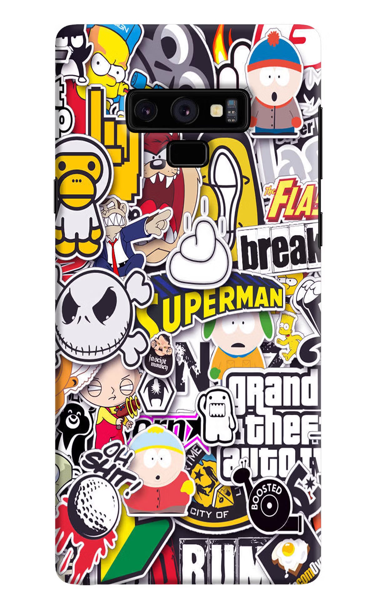 Sticker Bomb Samsung Note 9 Back Cover - Sticker Bomb Samsung Note 9 Hard Case Back Cover by Casekaro Sticker Bomb Samsung Note 9 Hard Case Back Cover by Casekaro