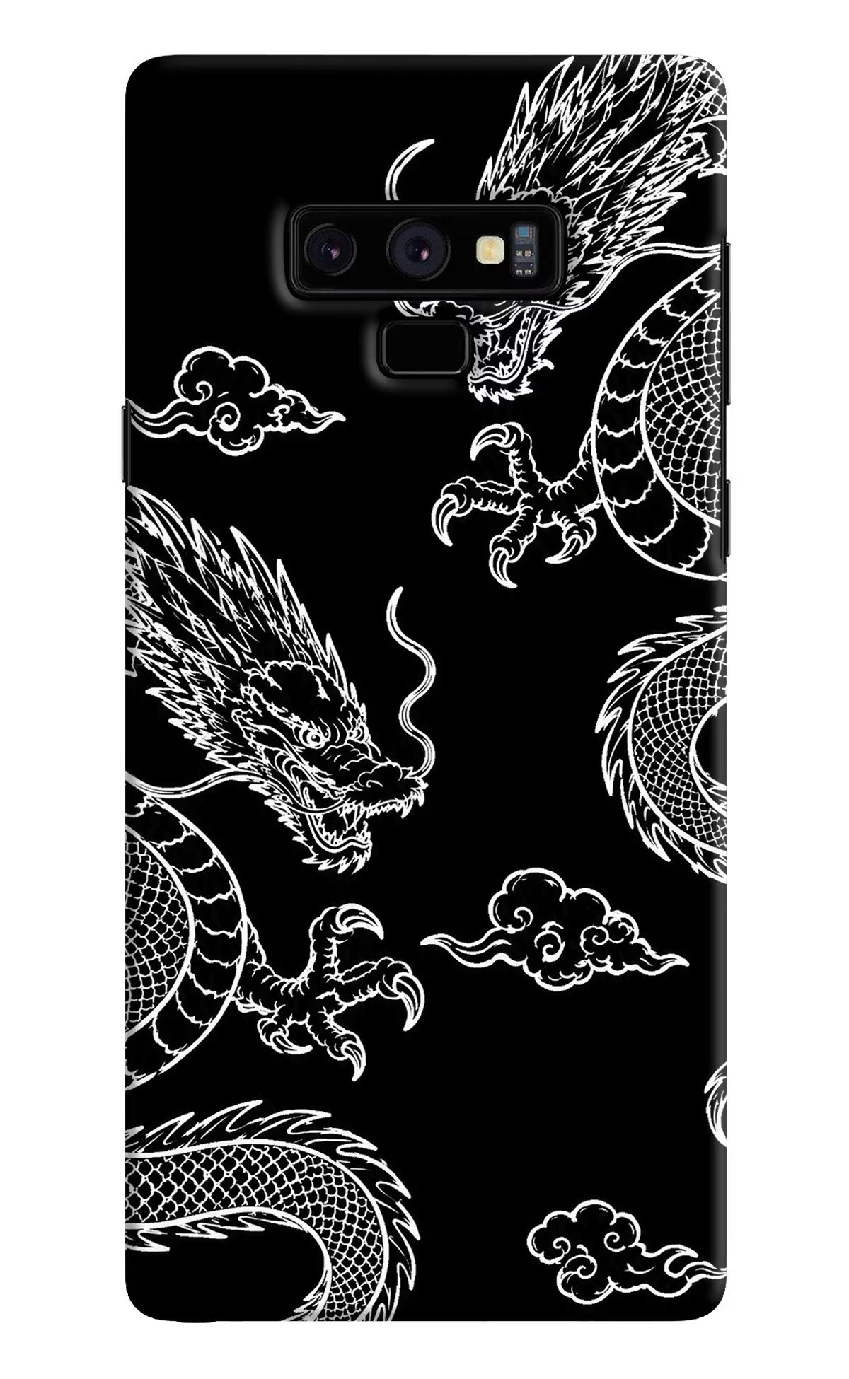 Twin Dragons Samsung Note 9 Back Cover - Twin Dragons Samsung Note 9 Hard Case Back Cover by Casekaro Twin Dragons Samsung Note 9 Hard Case Back Cover by Casekaro