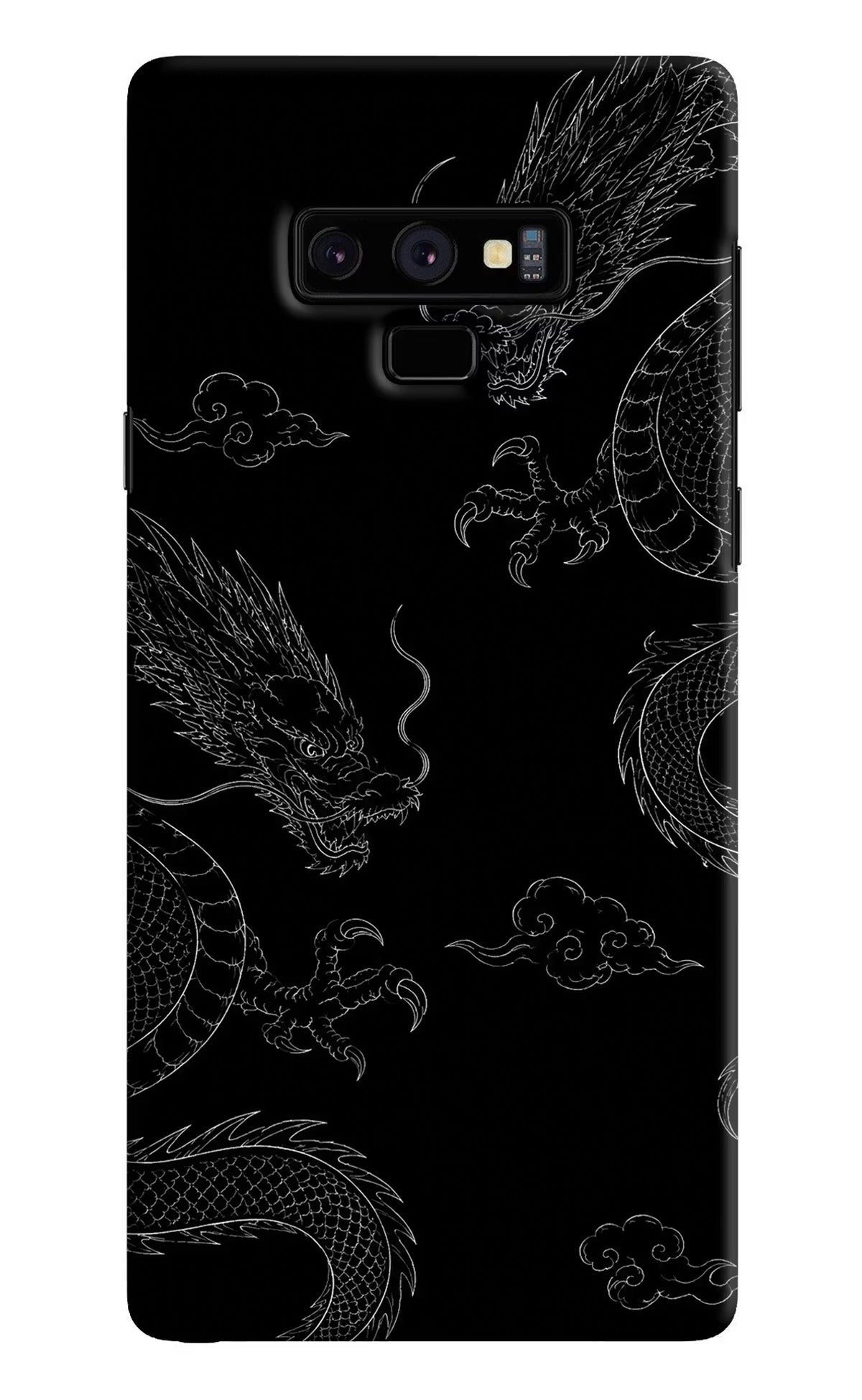 Twin Dragons Samsung Note 9 Back Cover - Twin Dragons Samsung Note 9 Hard Case Back Cover by Casekaro Twin Dragons Samsung Note 9 Hard Case Back Cover by Casekaro