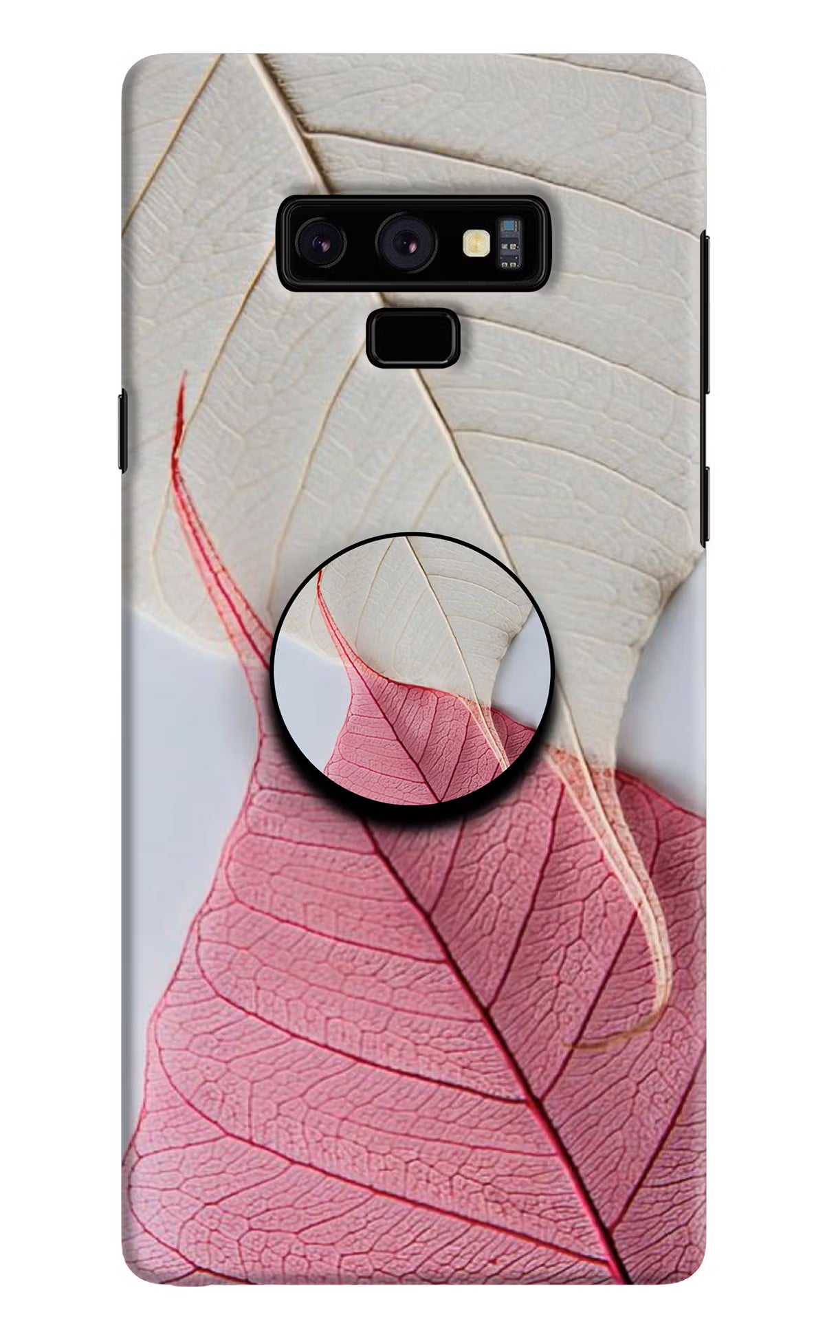 White Pink Leaf Samsung Note 9 Pop Case - White Pink Leaf Samsung Note 9 Pop Case by Casekaro White Pink Leaf Samsung Note 9 Pop Case by Casekaro