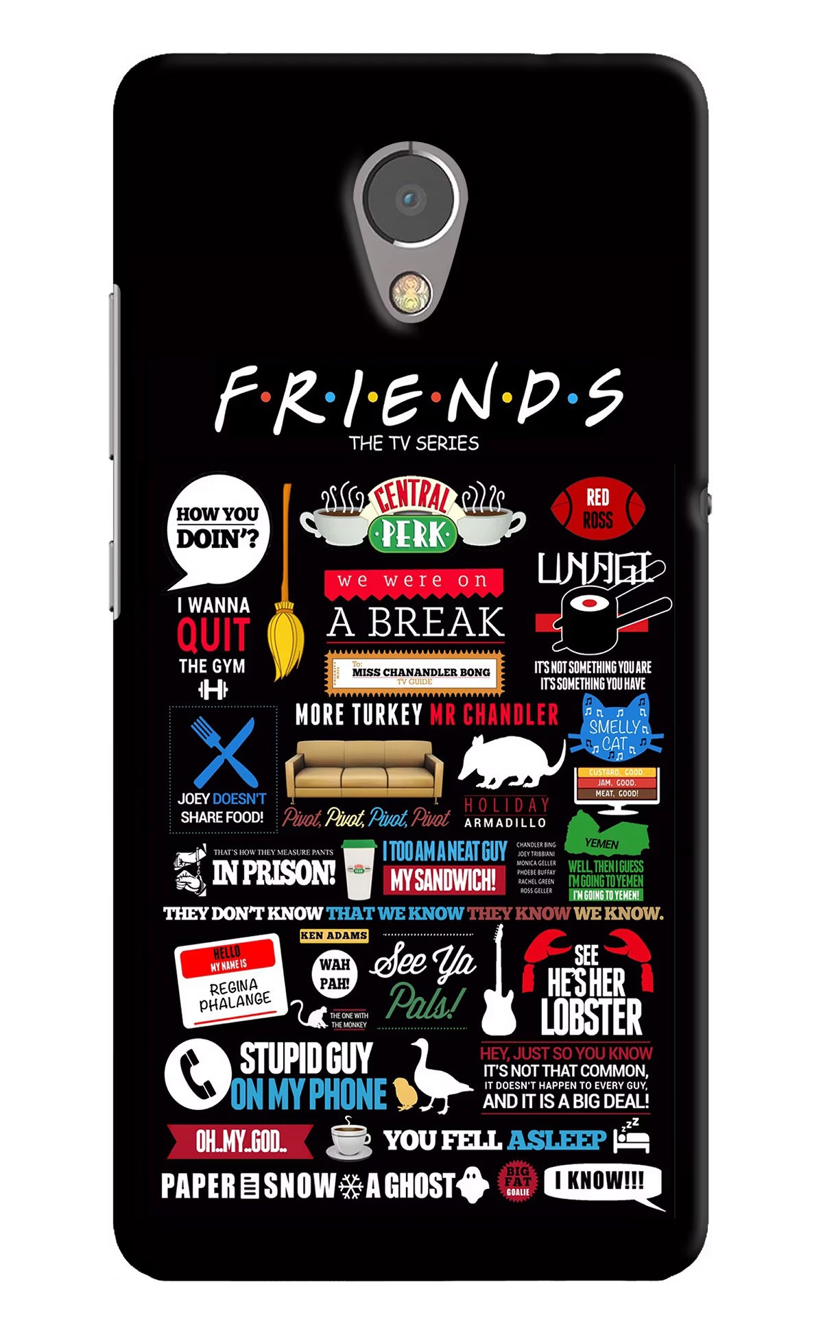 FRIENDS Lenovo P2 Back Cover - FRIENDS Lenovo P2 Hard Case Back Cover by Casekaro FRIENDS Lenovo P2 Hard Case Back Cover by Casekaro