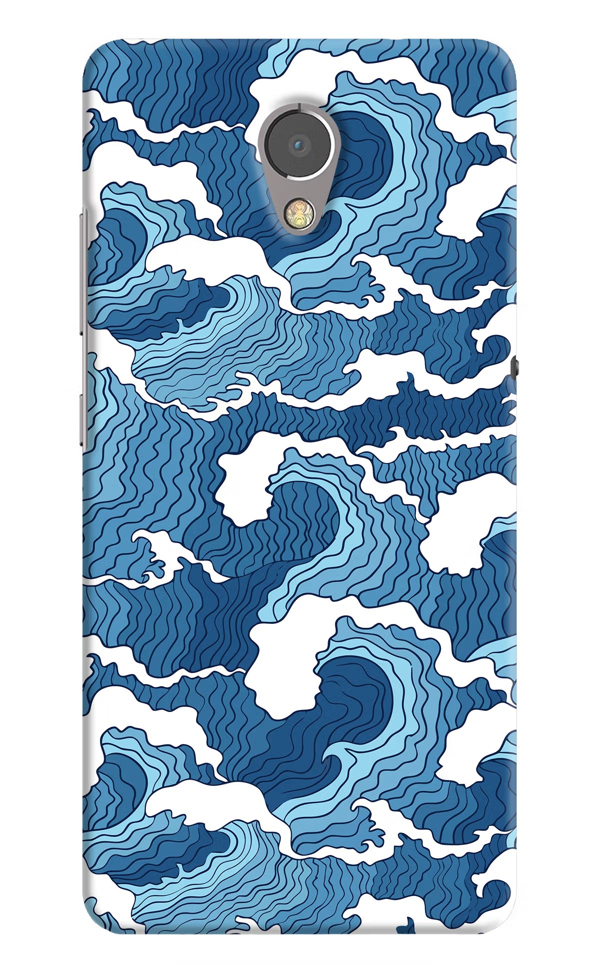 Blue Waves Lenovo P2 Back Cover - Blue Waves Lenovo P2 Hard Case Back Cover by Casekaro Blue Waves Lenovo P2 Hard Case Back Cover by Casekaro