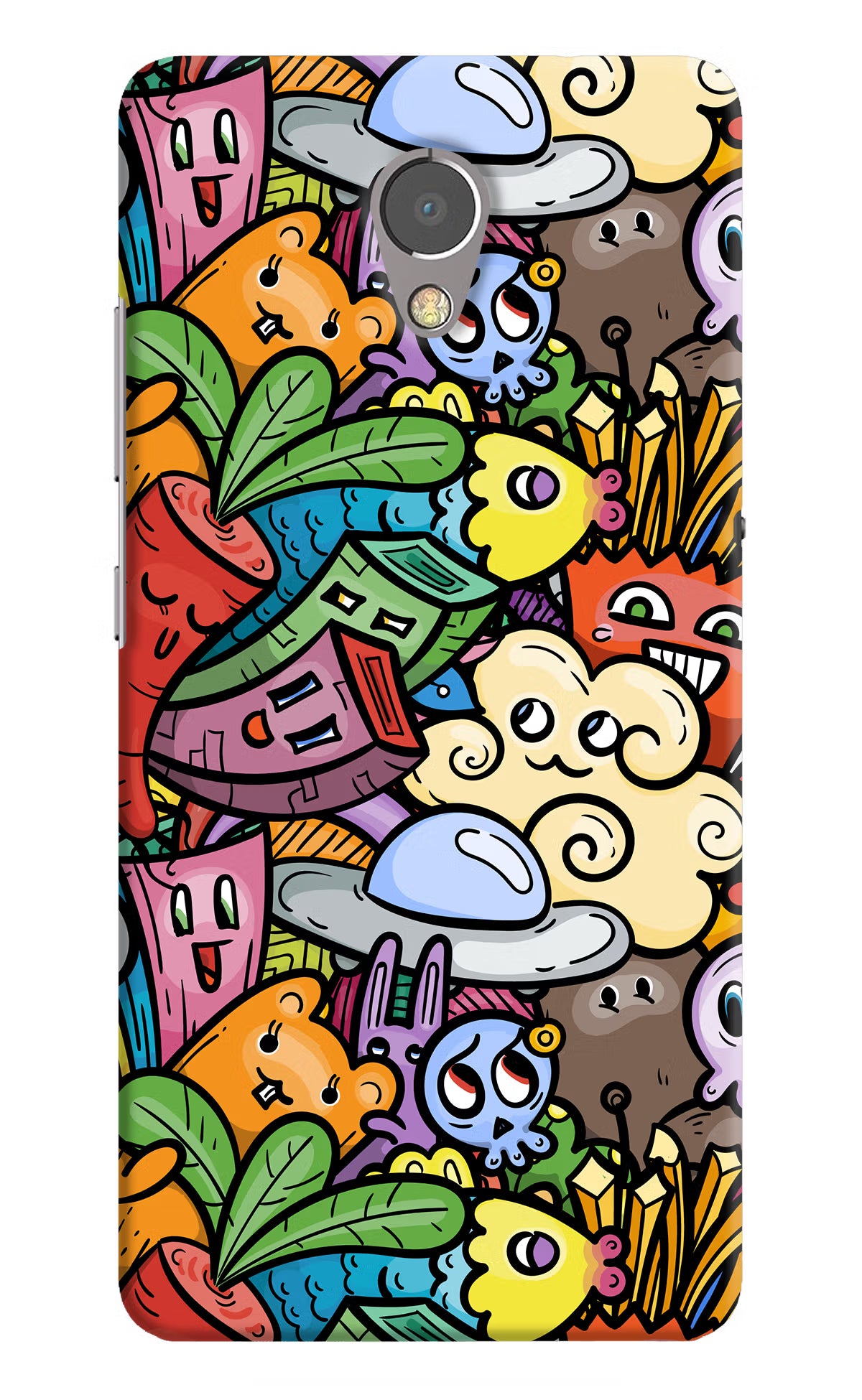 Veggie Doodle Lenovo P2 Back Cover - Veggie Doodle Lenovo P2 Hard Case Back Cover by Casekaro Veggie Doodle Lenovo P2 Hard Case Back Cover by Casekaro