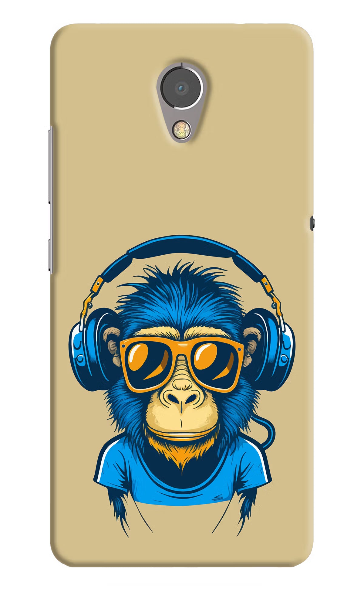 Monkey Headphone Lenovo P2 Back Cover - Monkey Headphone Lenovo P2 Hard Case Back Cover by Casekaro Monkey Headphone Lenovo P2 Hard Case Back Cover by Casekaro