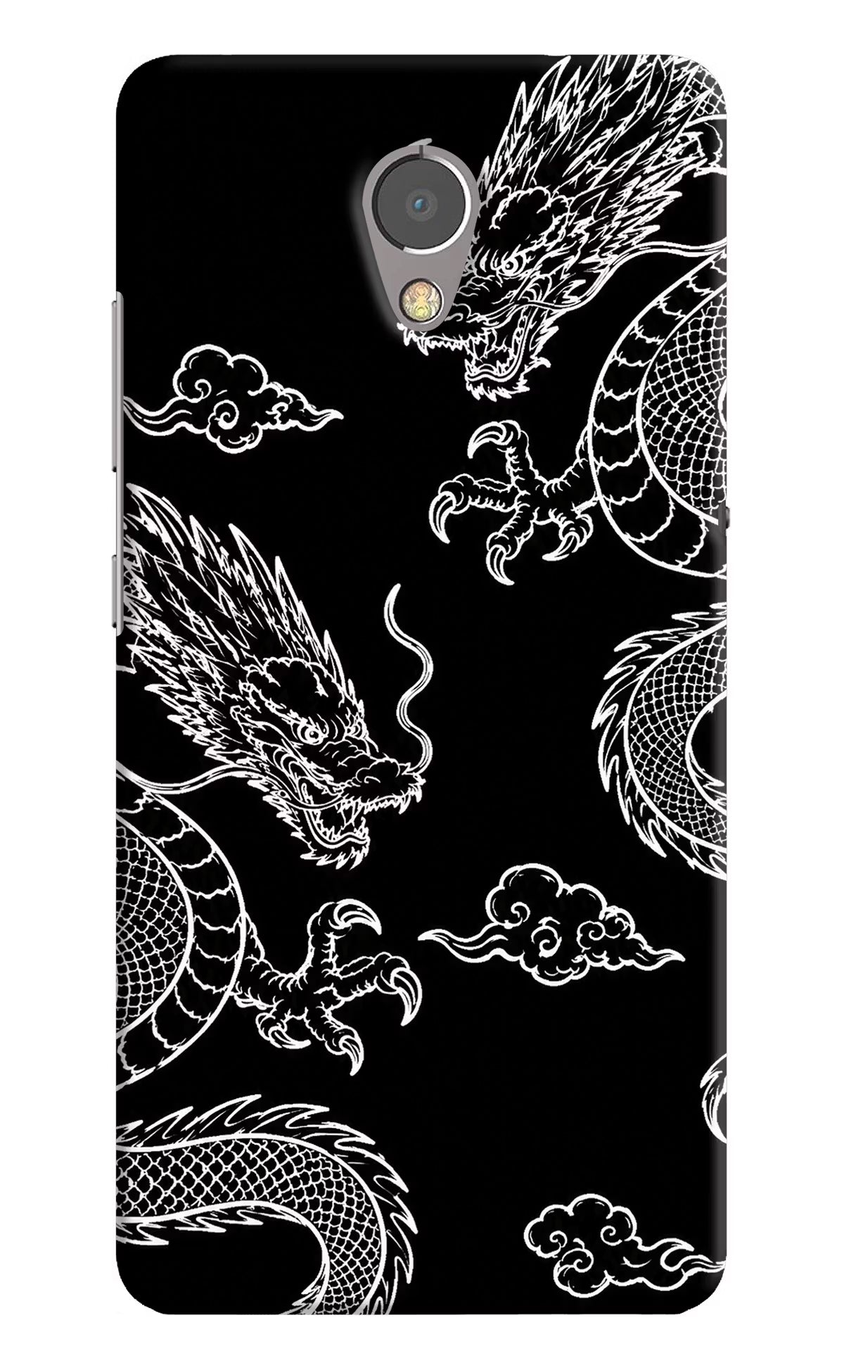 Twin Dragons Lenovo P2 Back Cover - Twin Dragons Lenovo P2 Hard Case Back Cover by Casekaro Twin Dragons Lenovo P2 Hard Case Back Cover by Casekaro