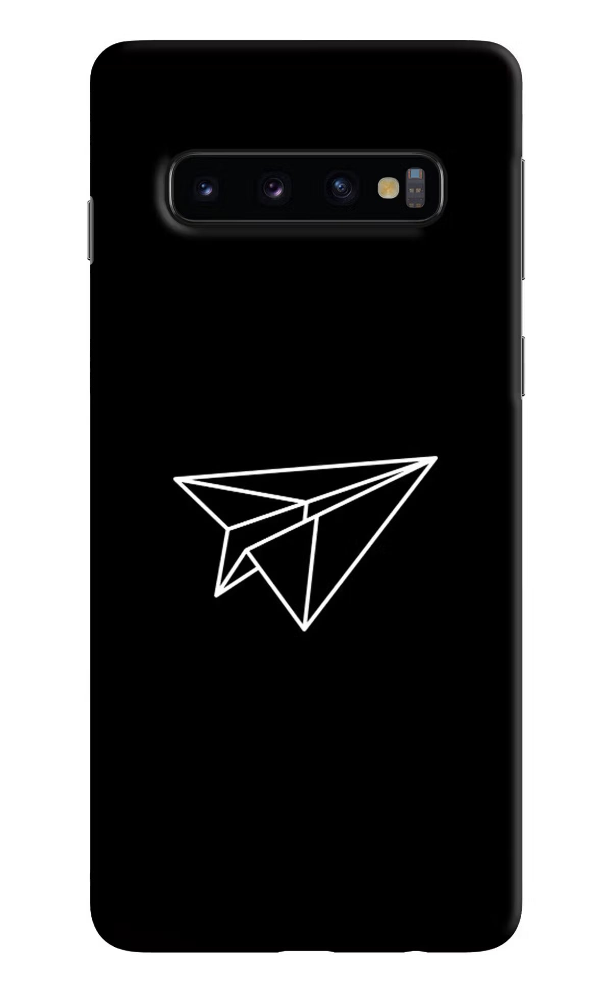 Paper Plane White Samsung S10 Back Cover - Paper Plane White Samsung S10 Hard Case Back Cover by Casekaro Paper Plane White Samsung S10 Hard Case Back Cover by Casekaro
