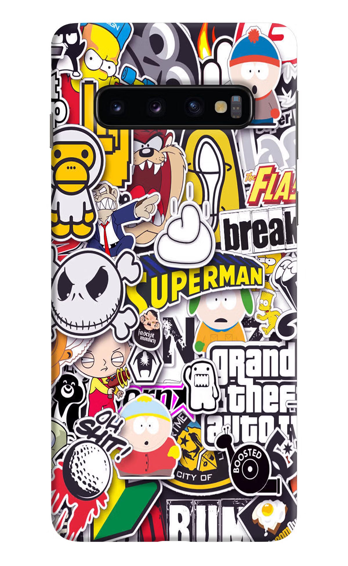 Sticker Bomb Samsung S10 Back Cover - Sticker Bomb Samsung S10 Hard Case Back Cover by Casekaro Sticker Bomb Samsung S10 Hard Case Back Cover by Casekaro